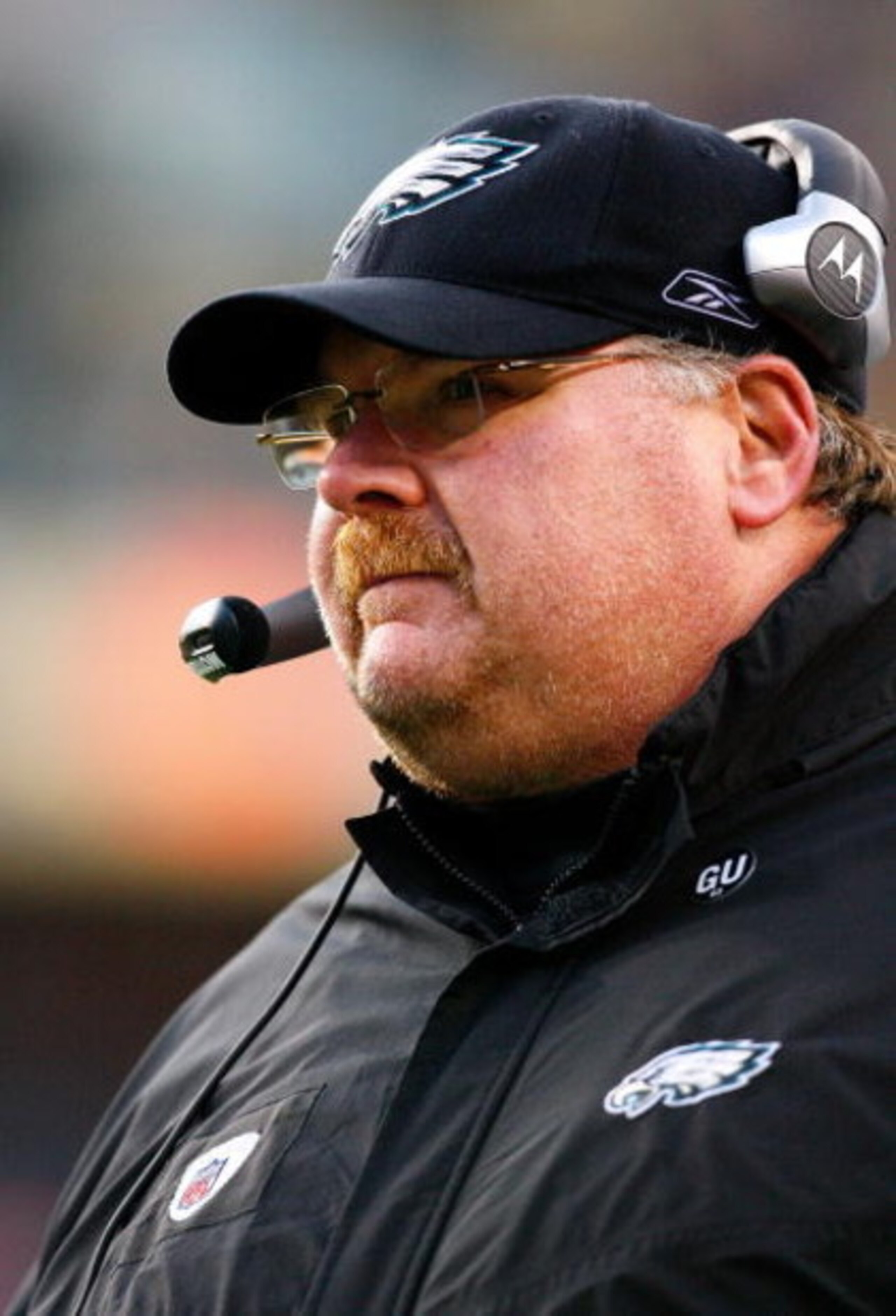 LANDOVER, MD - DECEMBER 21:  Head coach Andy Reid of the Philadelphia Eagles looks on against the Washington Redskins during the game on December 21, 2008 at FedEx Field in Landover, Maryland.  (Photo by Kevin C. Cox/Getty Images)