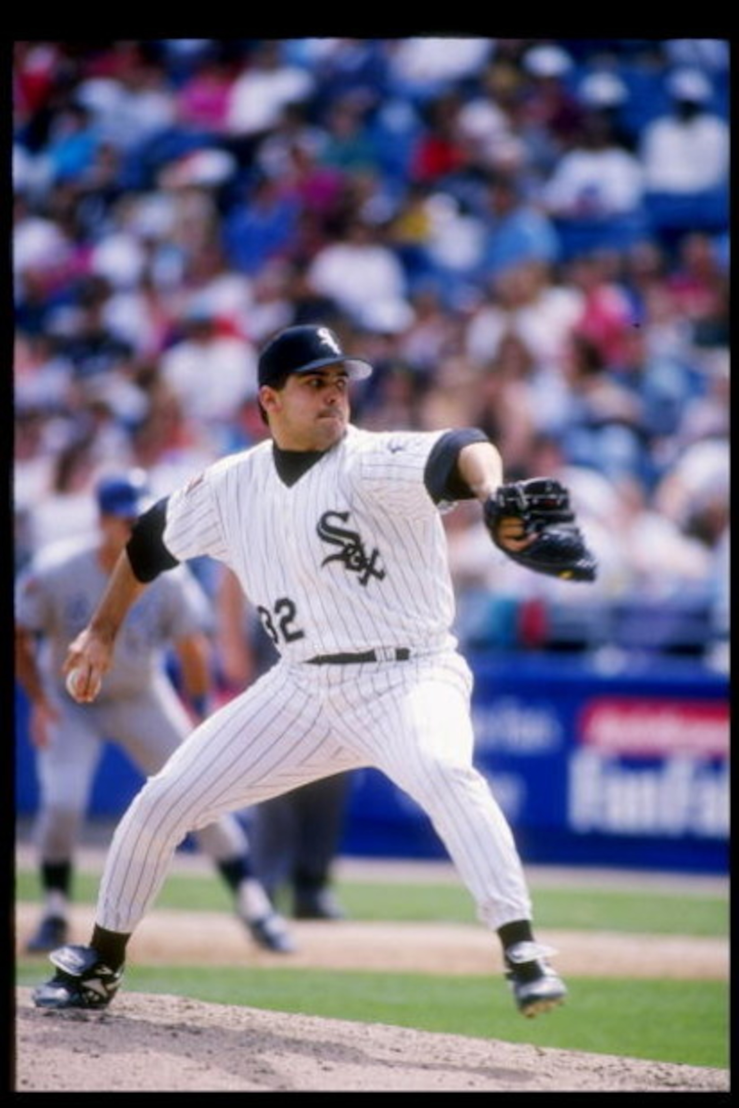 8 May 1994: Pitcher Alex Fernandez of the Chicago White Sox winds up for the pitch during a game against the Kansas City Royals at Comiskey Park in Chicago, Illinois.