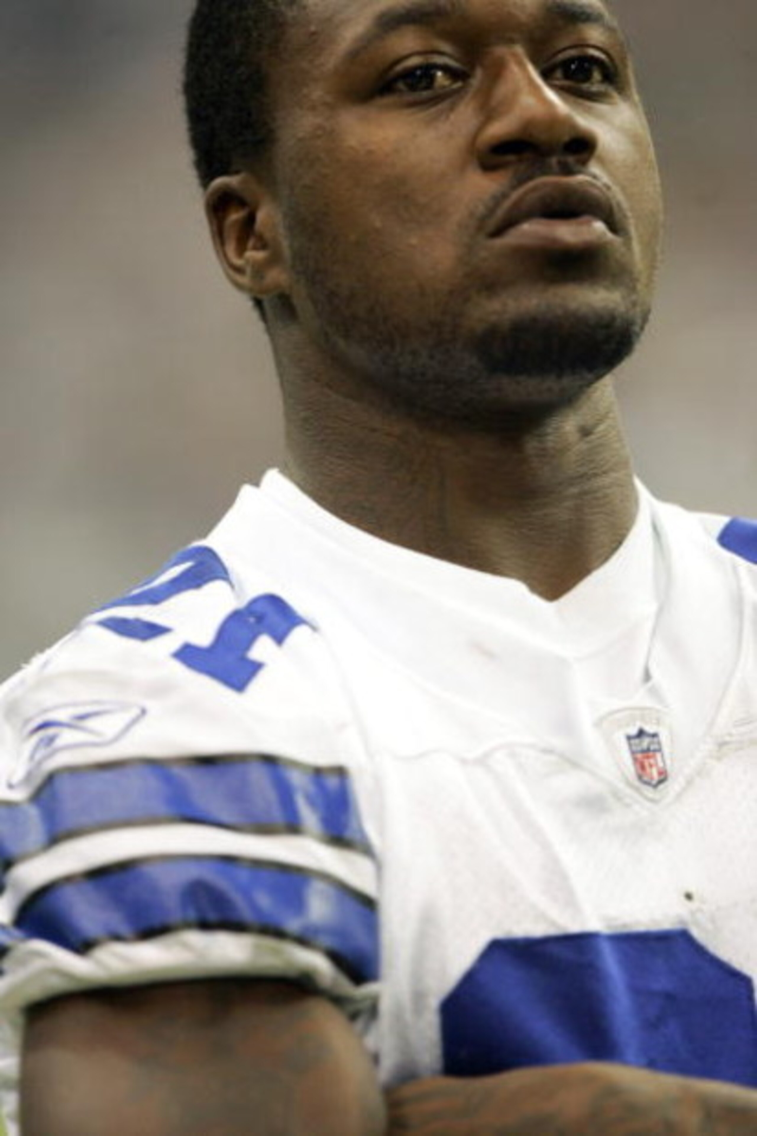 IRVING, TX - AUGUST 28:  Cornerback Adam 'Pacman' Jones #21 of the Dallas Cowboys watches from the sidelines during a preseason game against the Minnesota Vikings after being reinstated to the league earlier in the day on August 28, 2008 at Texas Stadium 