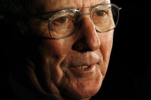 WASHINGTON - OCTOBER 30:  'The Houdini of the Hardwood,' former Boston Celtics player Bob Cousy talks to the news media after attending legendary NBA coach Red Auerbach's viewing at Joseph Gawler's Sons Inc. funeral home October 30, 2006 in Washington, DC