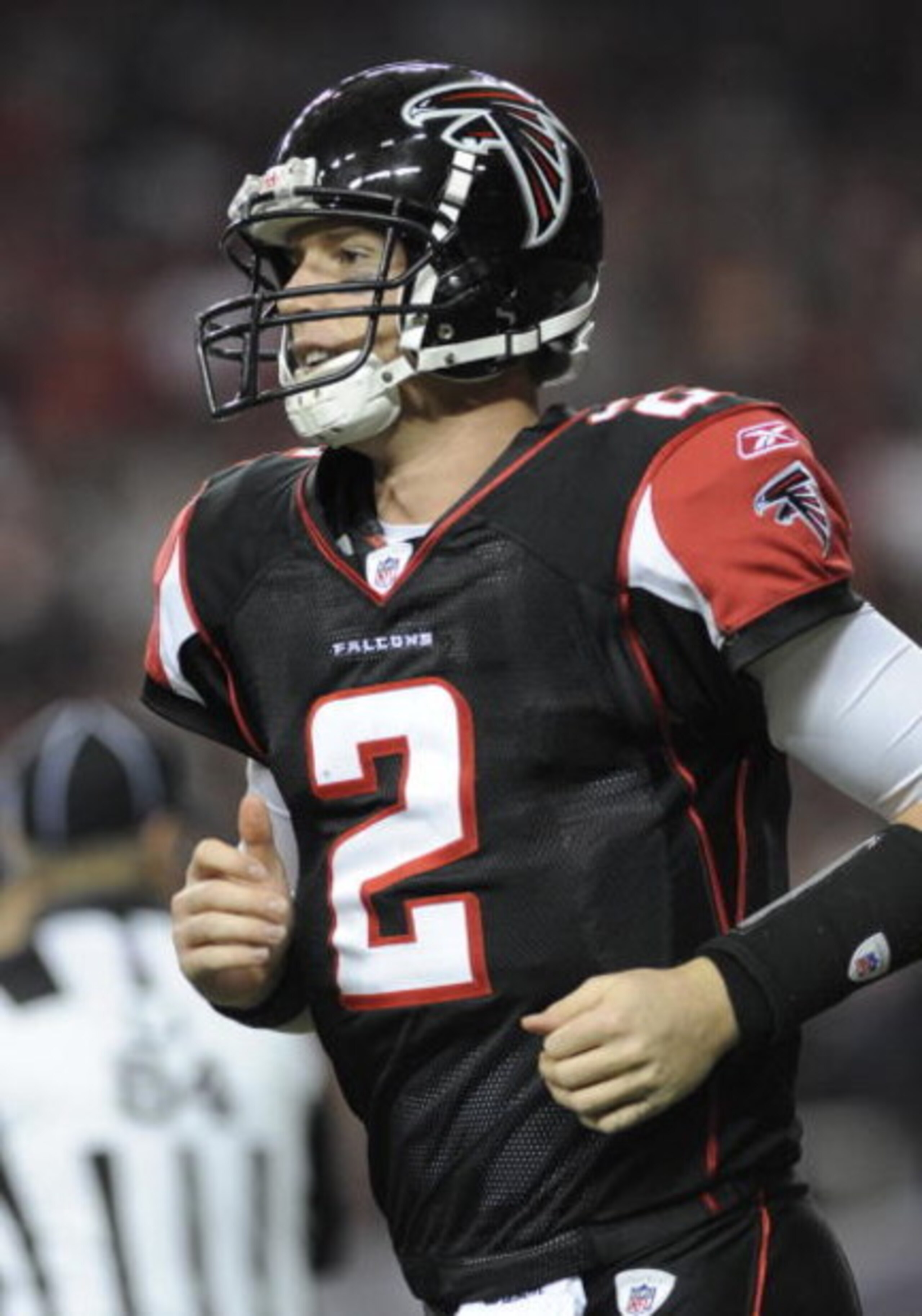 ATLANTA - DECEMBER 14: Quarterback Matt Ryan #2 of the Atlanta Falcons watches play against the Tampa Bay Buccaneers  at the Georgia Dome on December 14, 2008 in Atlanta, Georgia.  (Photo by Al Messerschmidt/Getty Images) 