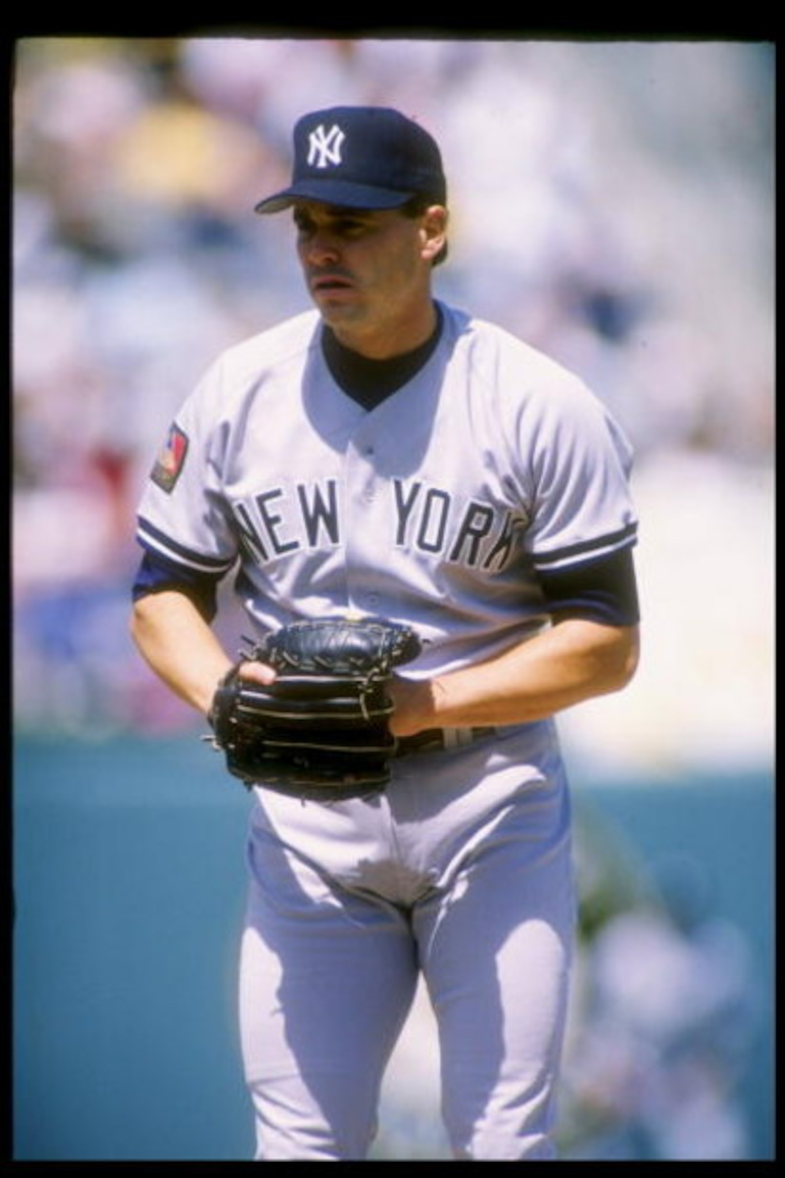 30 Apr 1994:  Pitcher Jimmy Key of the New York Yankees in action during a game against the Oakland Athletics at Oakland Alameda County Coliseum in Oakland, California.  Mandatory Credit: Otto Greule  /Allsport