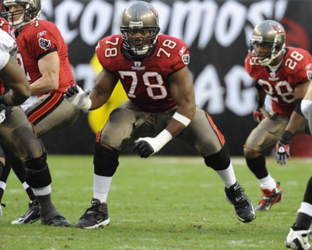 TAMPA, FL - NOVEMBER 30: Guard Aaron Sears #78 of the Tampa Bay Buccaneers sets to block against the New Orleans Saints at Raymond James Stadium on November 30, 2008 in Tampa, Florida. (Photo by Al Messerschmidt/Getty Images) TAMPA, FL - NOVEMBER 30: Guard Aaron Sears #78 of the Tampa Bay Buccaneers sets to block against the New Orleans Saints at Raymond James Stadium on November 30, 2008 in Tampa, Florida. (Photo by Al Messerschmidt/Getty Images)