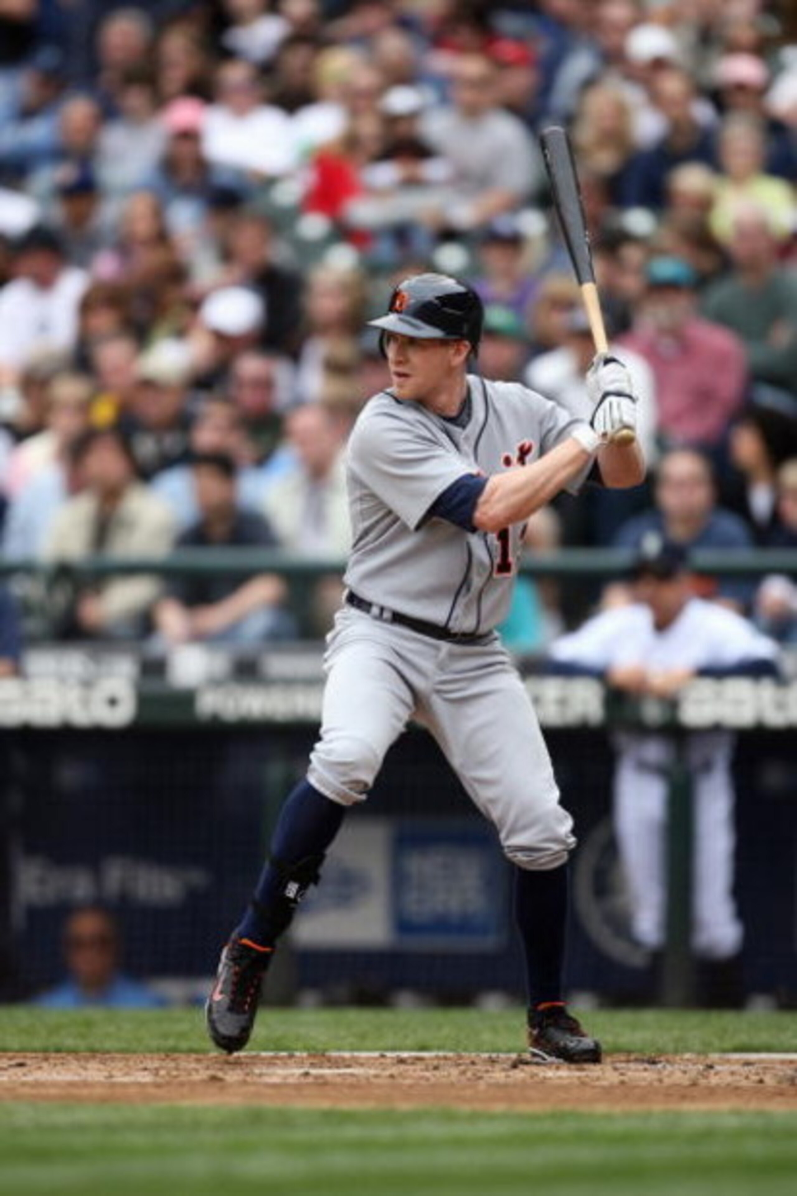SEATTLE - APRIL 19:  Josh Anderson #13 of the Detroit Tigers bats against the Seattle Mariners during the game on April 19, 2009 at Safeco Field in Seattle, Washington. (Photo by Otto Greule Jr/Getty Images)
