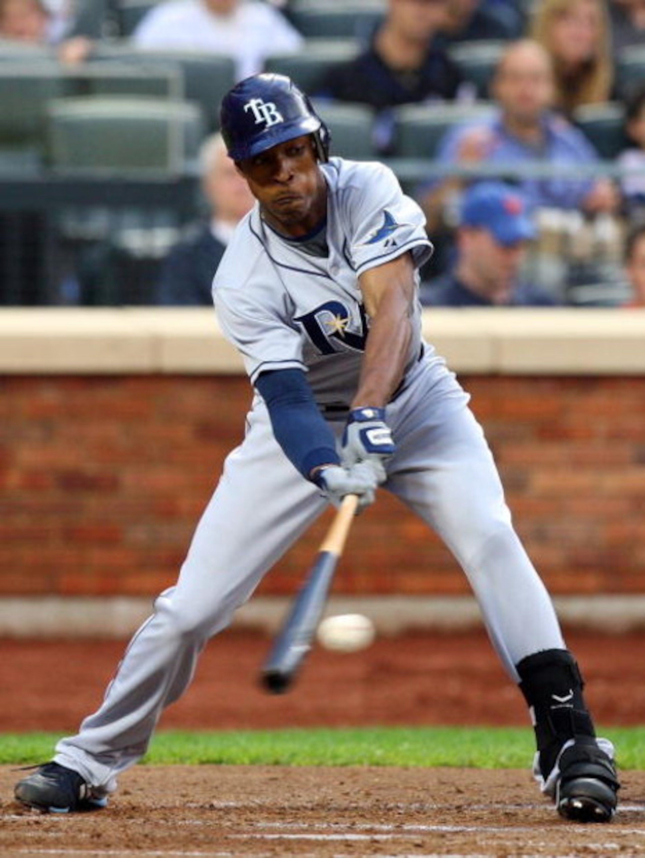 NEW YORK - JUNE 19:  B.J. Upton #2 of the Tampa Bay Rays bats against the New York Mets on June 19, 2009 at Citi Field in the Flushing neighborhood of the Queens borough of New York City.  (Photo by Jim McIsaac/Getty Images)