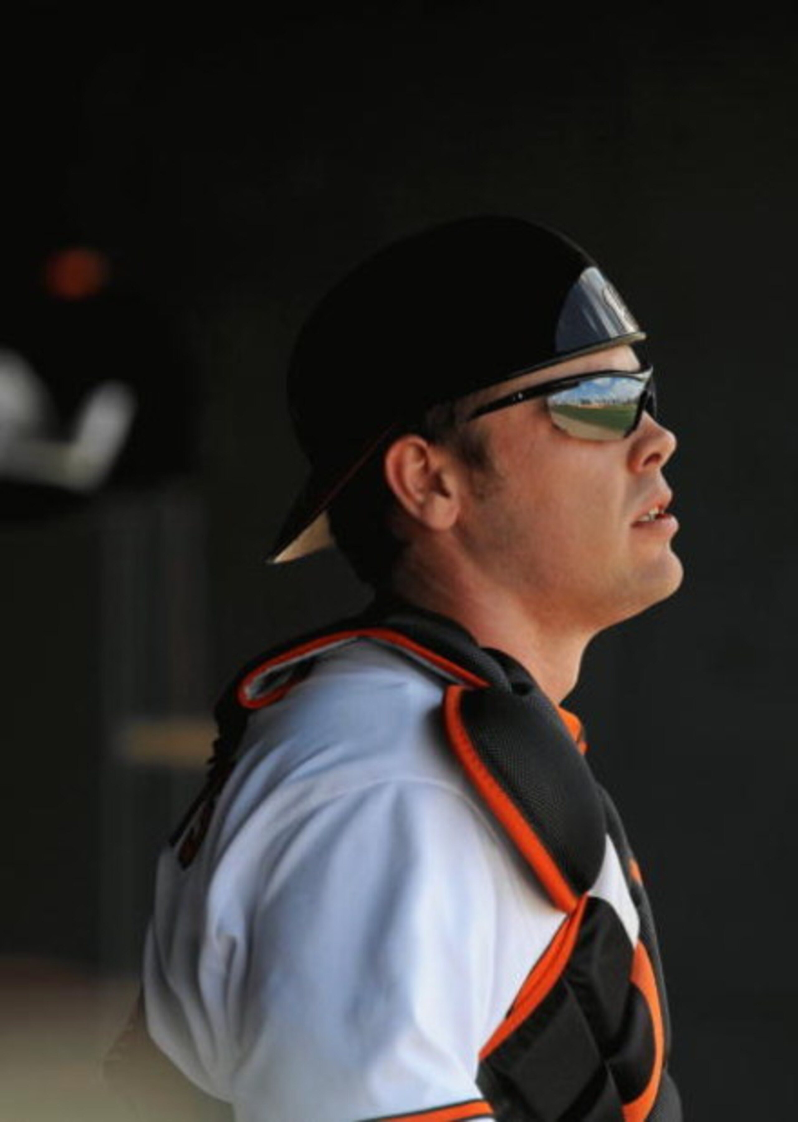 FORT LAUDERDALE, FL - FEBRUARY 26: Matt Wieters #15 of the Baltimore Orioles looks on from the dugout against the St. Louis Cardinals during a spring training game at Fort Lauderdale Stadium on February 26, 2009 in Fort Lauderdale, Florida. (Photo by Rob 