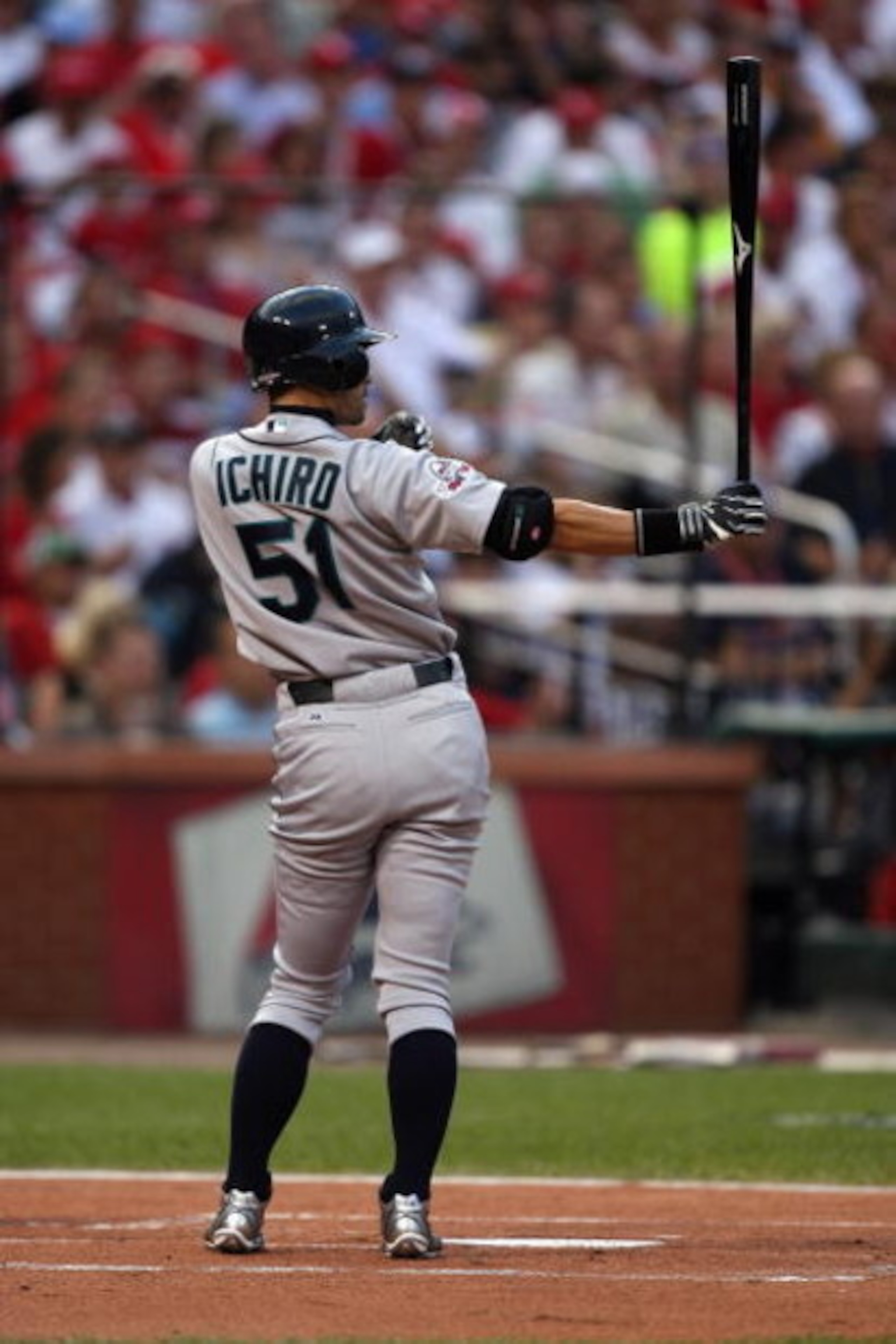 ST. LOUIS, MO - JULY 14:  American League All-Star Ichiro Suzuki of the Seattle Mariners bats during the 2009 MLB All-Star Game at Busch Stadium on July 14, 2009 in St Louis, Missouri. (Photo by Dilip Vishwanat/Getty Images)