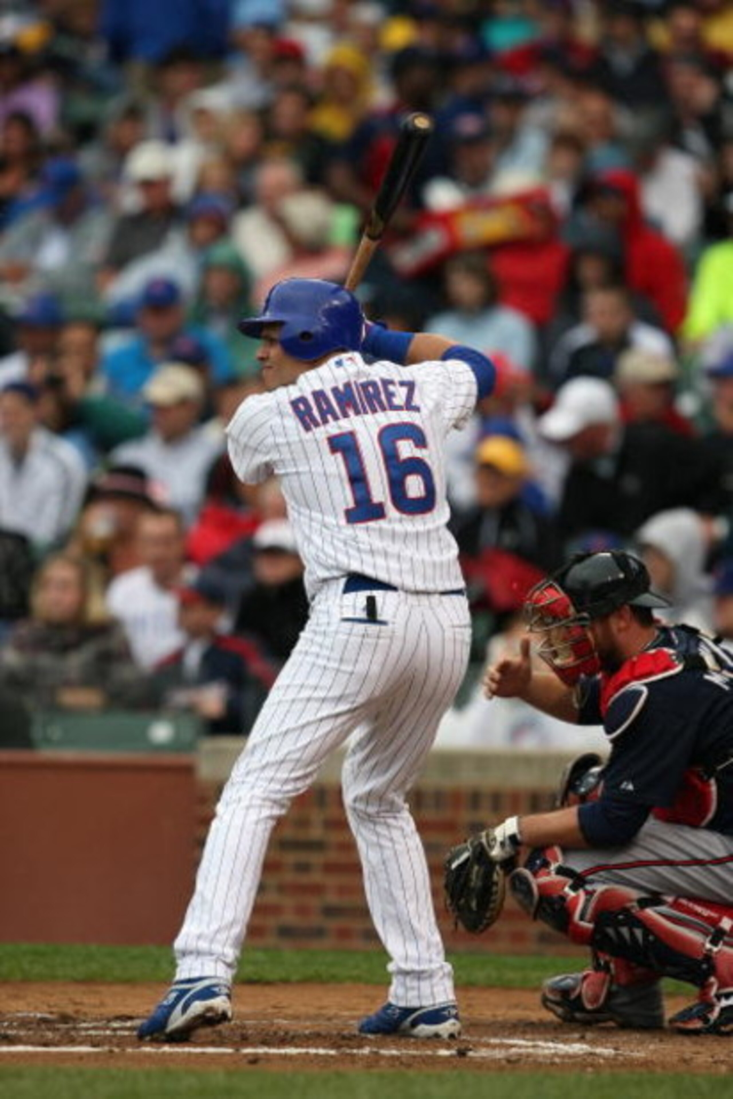 CHICAGO - JULY 8:  Aramis Ramirez #16 of the Chicago Cubs bats against the Atlanta Braves during the game on July 8, 2009 at Wrigley Field in Chicago, Illinois. (Photo by Jonathan Daniel/Getty Images) 