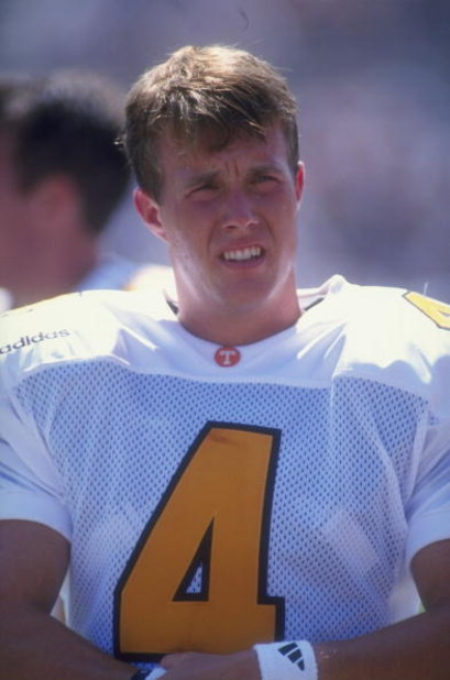 6 Sep 1997: Jeff Hall #4 of the Tennessee Volunteers looks on during a game against the UCLA Bruins at the Rose Bowl in Pasadena, California. The Volunteers defeated the Bruins 30-24. Mandatory Credit: Elsa Hasch /Allsport 6 Sep 1997: Jeff Hall #4 of the Tennessee Volunteers looks on during a game against the UCLA Bruins at the Rose Bowl in Pasadena, California. The Volunteers defeated the Bruins 30-24. Mandatory Credit: Elsa Hasch /Allsport