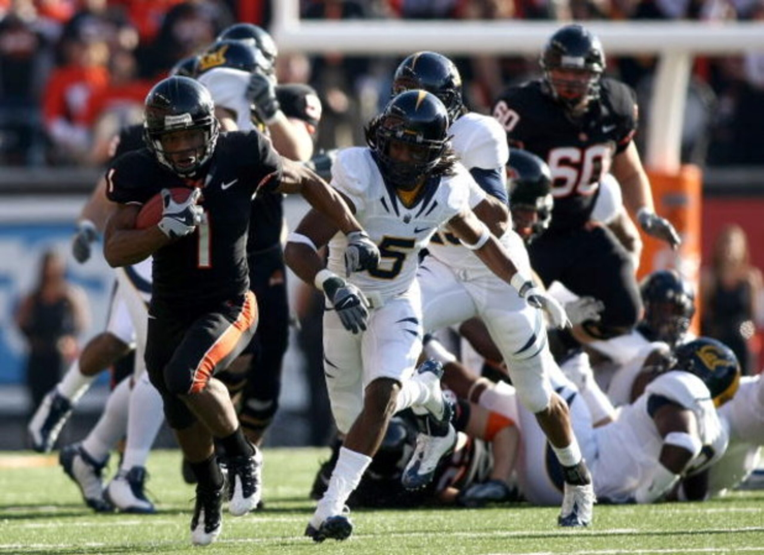 CORVALLIS, OR - NOVEMBER 15:  Jacquizz Rodgers #1 of the Oregon State Beavers runs with the ball against the California Golden Bears at Reser Stadium on November 15, 2008 in Corvalis, Oregon.  (Photo by Jonathan Ferrey/Getty Images)