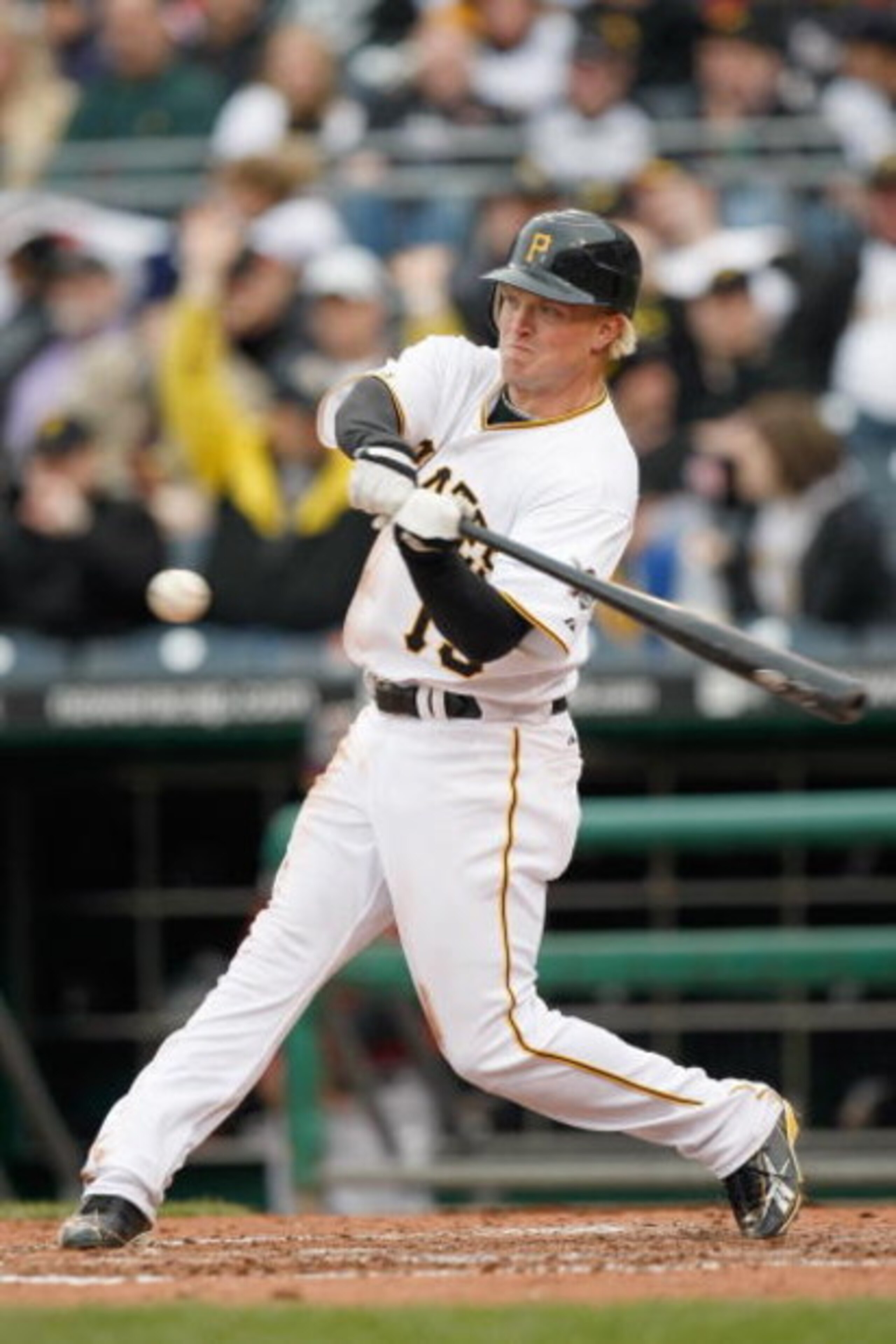PITTSBURGH - APRIL 13:  Nate McLouth #13 of the Pittsburgh Pirates swings at the pitch during the Opening Day game against the Houston Astros at PNC Park on April 13, 2009 in Pittsburgh, Pennsylvania.  (Photo by: Gregory Shamus/Getty Images)