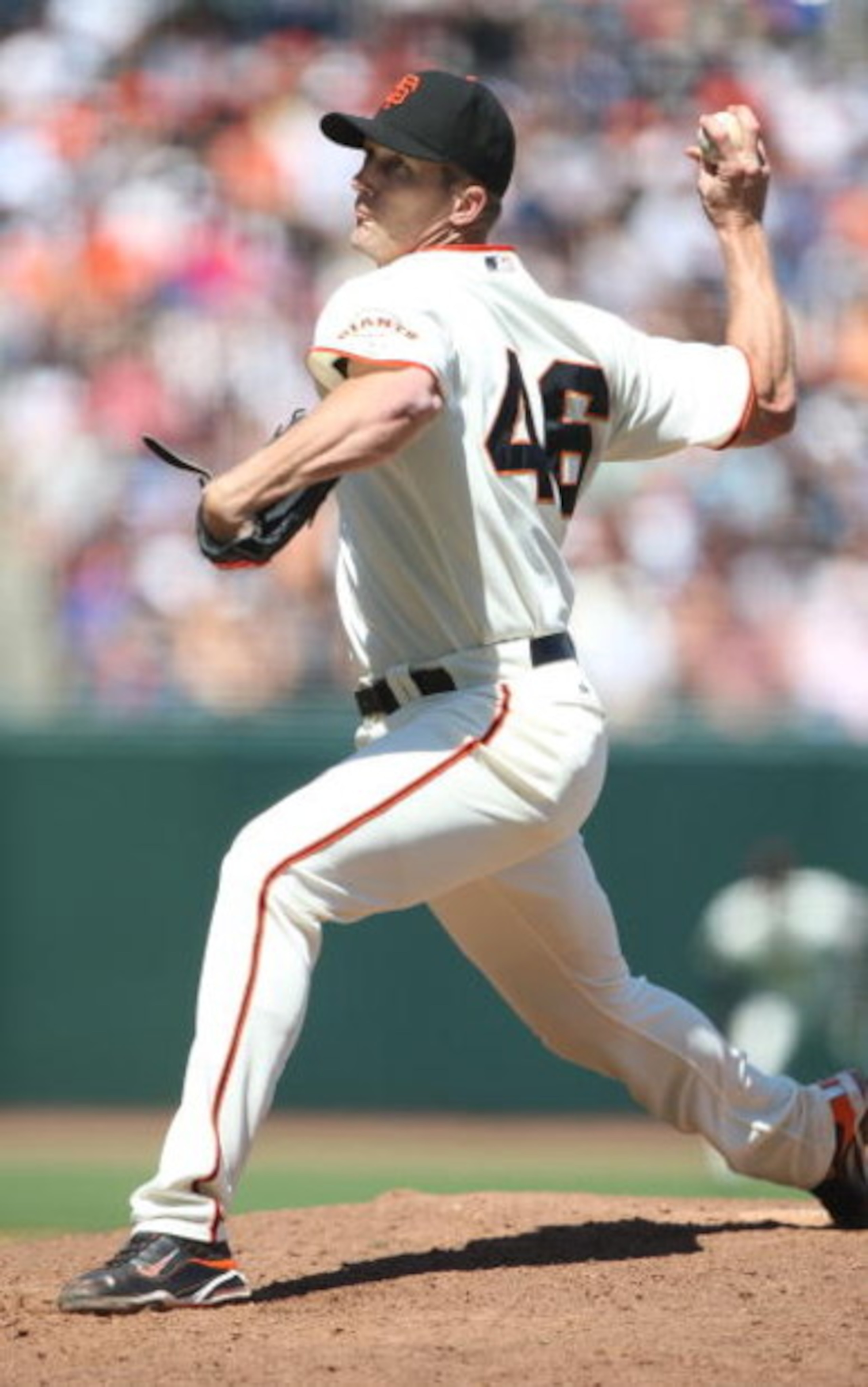 SAN FRANCISCO - JUNE 21: Bob Howry #46 of the San Francisco Giants pitches against the Texas Rangers during a Major League Baseball game on June 21, 2009 at AT&T Park in San Francisco, California.  (Photo by Jed Jacobsohn/Getty Images)