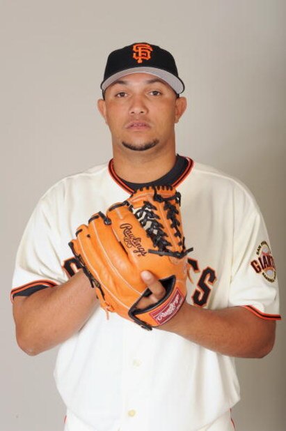 SCOTTSDALE, ARIZONA - FEBRUARY 23: Waldis Joaquin of the San Francisco Giants poses during photo day at Scottsdale Stadium on February 23, 2009 in Scottsdale, Arizona. (Photo by: Harry How/Getty Images)