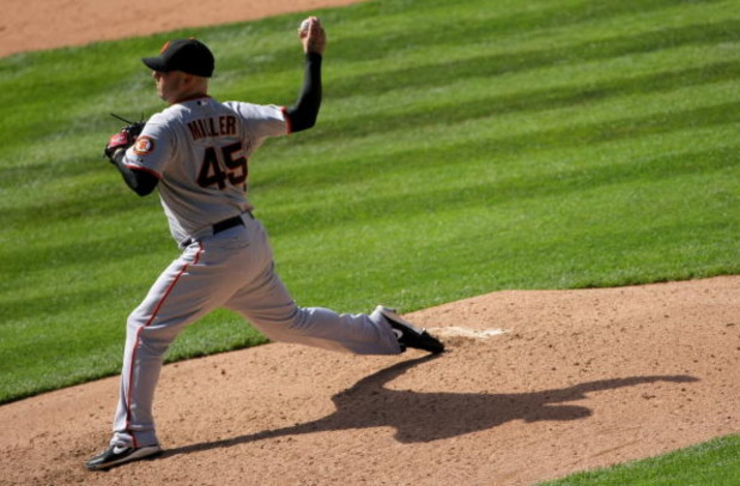 DENVER - MAY 07:  Relief pitcher Justin Miller #45 of the San Francisco Giants delivers against the Colorado Rockies during MLB action at Coors Field on May 7, 2009 in Denver, Colorado. The Giants defeated the Rockies 8-3.  (Photo by Doug Pensinger/Getty 