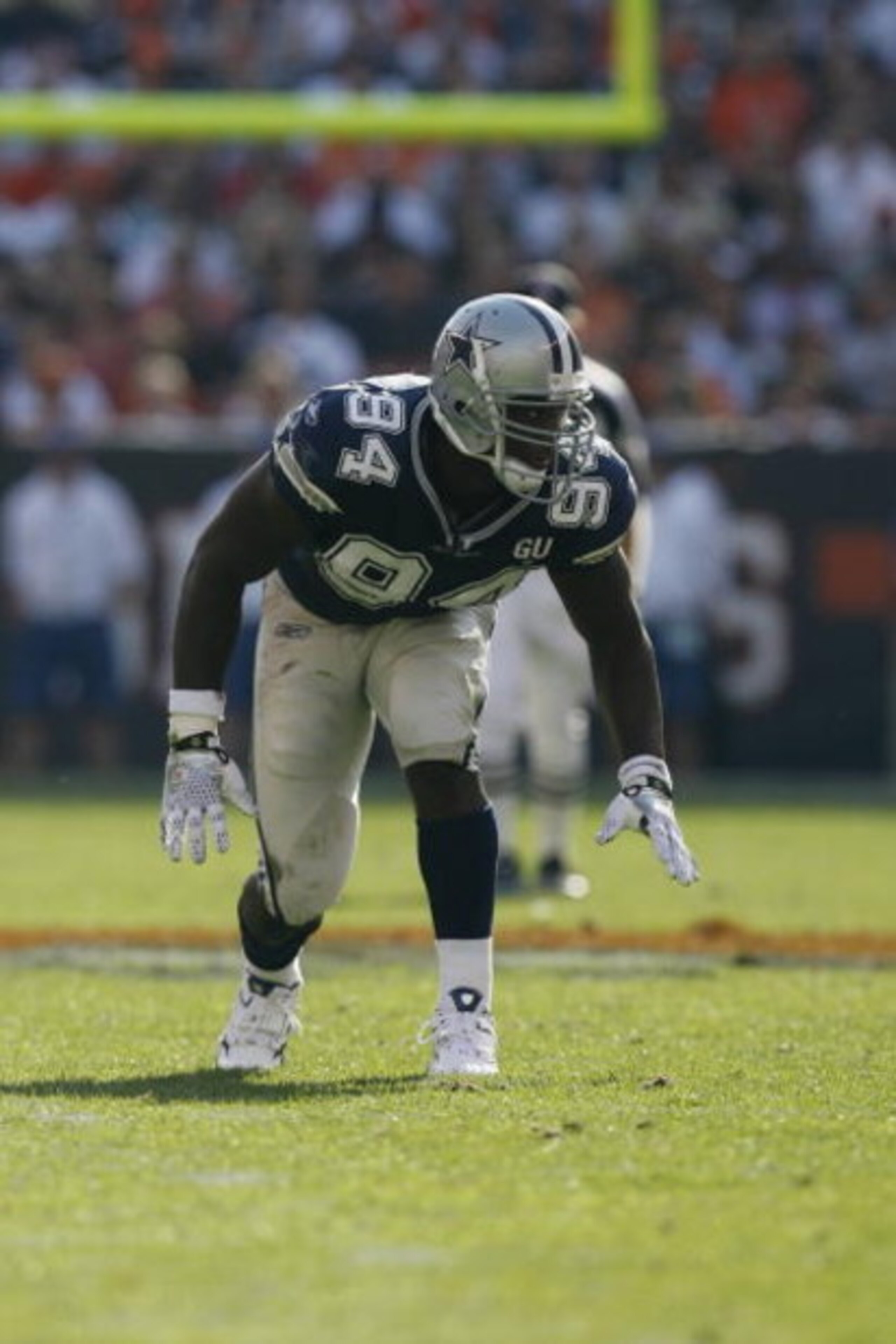 CLEVELAND - SEPTEMBER 7:  DeMarcus Ware #94 of the Dallas Cowboys lines up for a play during the game against the Cleveland Browns at Cleveland Browns Stadium on September 7, 2008 in Cleveland, Ohio.  (Photo by Kevin C. Cox/Getty Images)