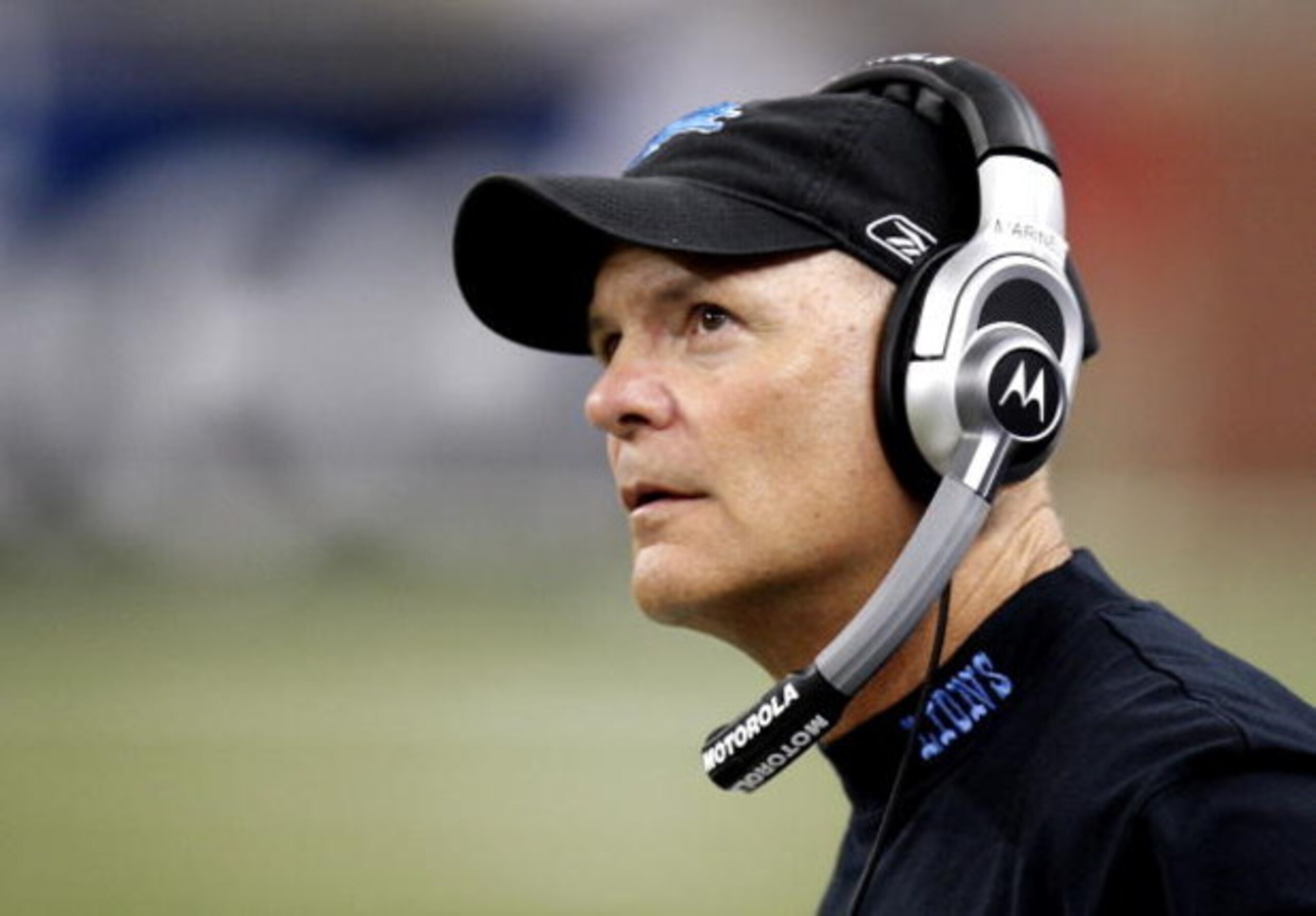 DETROIT - AUGUST 23:  Head coach Rod Marinelli of the Detroit Lions looks on while playing the Cleveland Browns duirng a preseason NFL game on August 23, 2008 at Ford Field in Detroit, Michigan.  (Photo by Gregory Shamus/Getty Images)