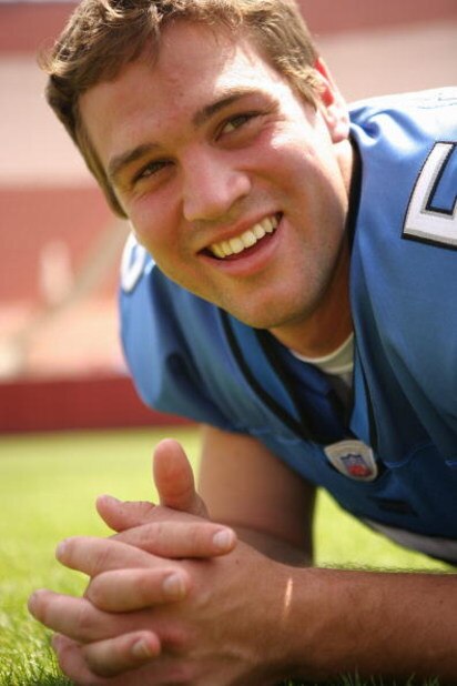 LOS ANGELES, CA - MAY 19: Quarterback, Drew Stanton #5 of the Detroit Lions laughs at the 2007 NFL Players Rookie Premiere on May 19, 2007 at the Los Angeles Memorial Coliseum in Los Angeles, California. (Photo by Nick Laham/Getty Images) 