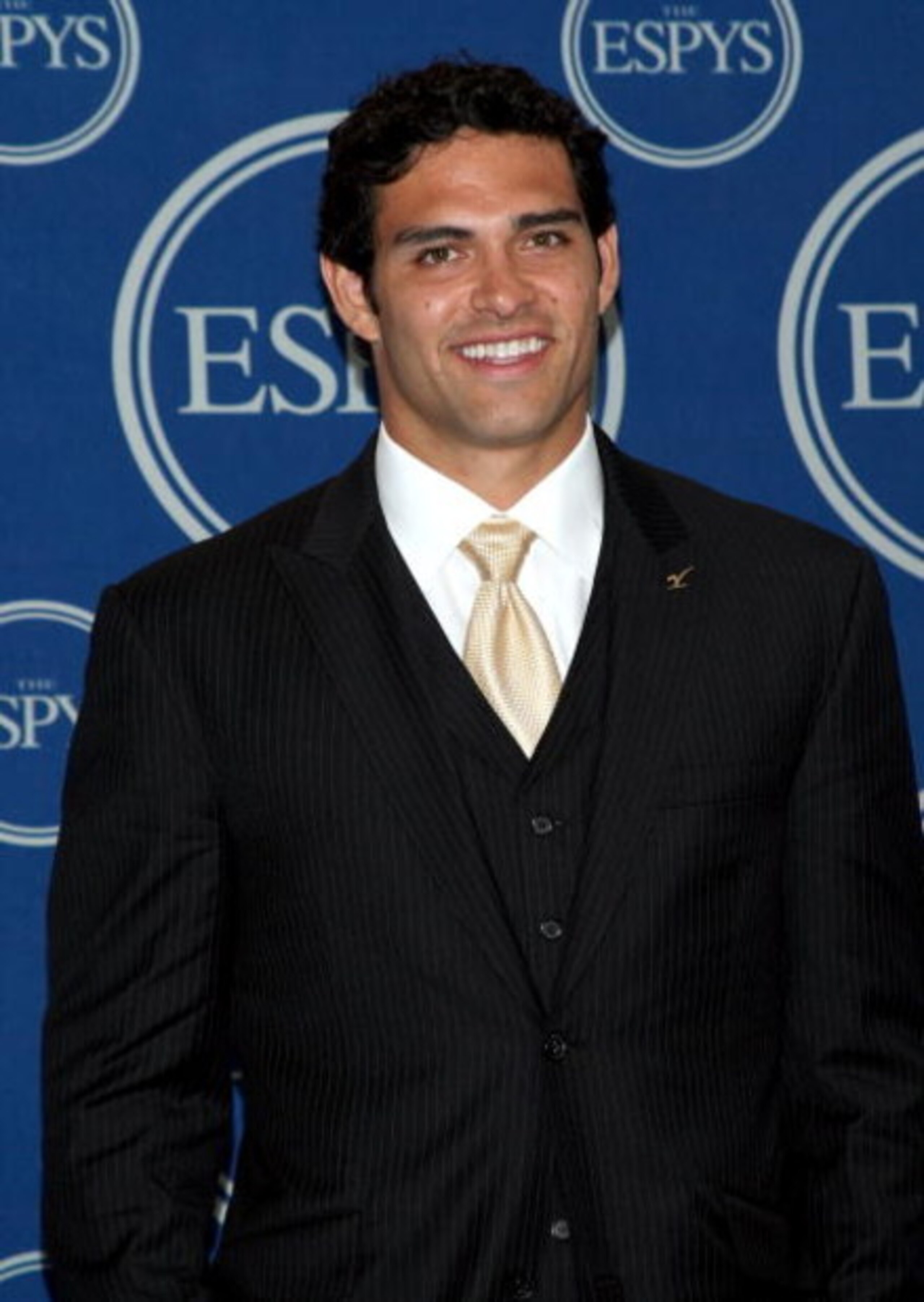 LOS ANGELES, CA - JULY 15:  NFL player Mark Sanchez poses in the press room during the 2009 ESPY Awards held at Nokia Theatre LA Live on July 15, 2009 in Los Angeles, California. The 17th annual ESPYs will air on Sunday, July 19 at 9PM ET on ESPN.  (Photo