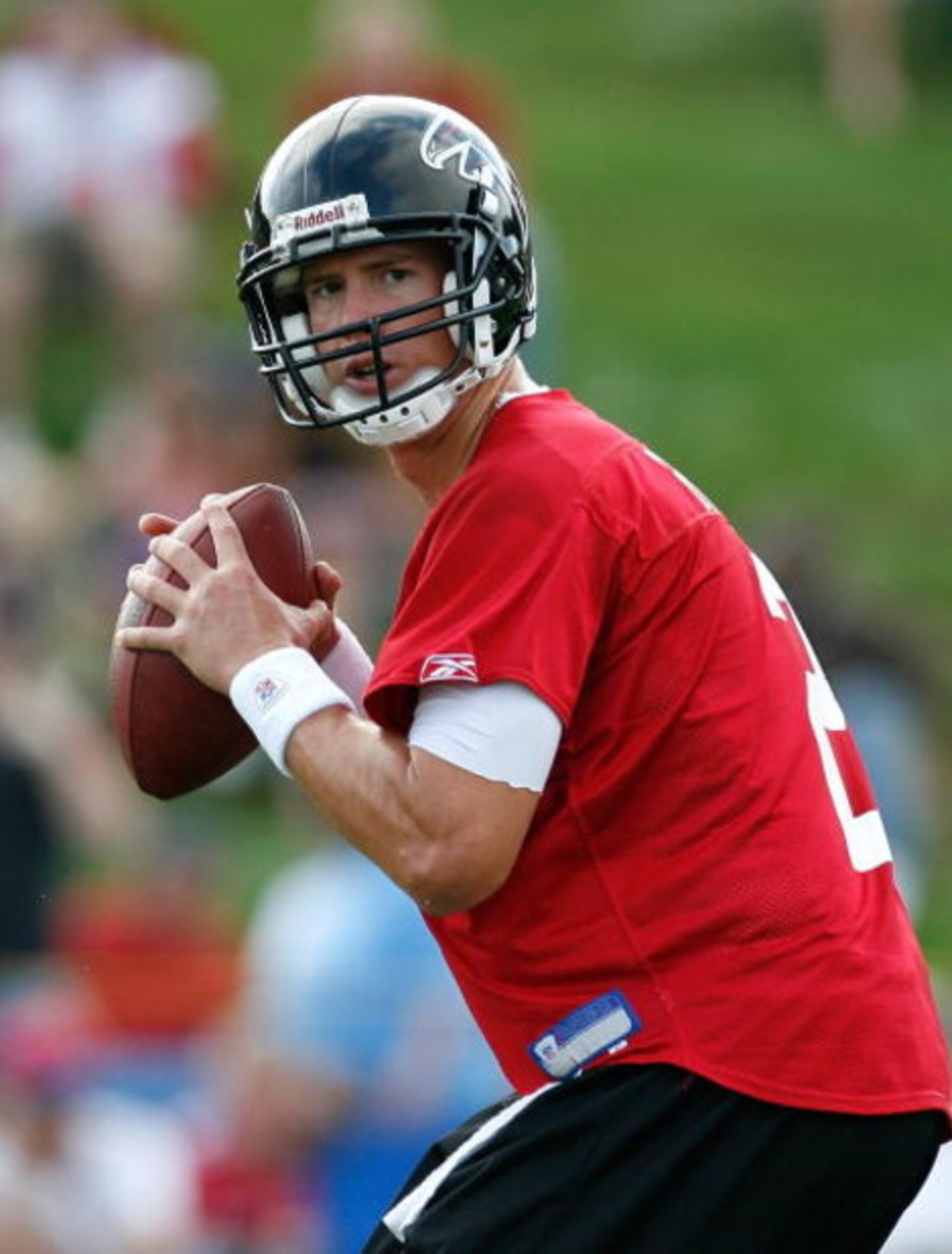 FLOWERY BRANCH, GA - AUGUST 01:  Quarterback Matt Ryan #2 of the Atlanta Falcons during opening day of training camp on August 1, 2009 at the Falcons Training Complex in Flowery Branch, Georgia.  (Photo by Kevin C. Cox/Getty Images)