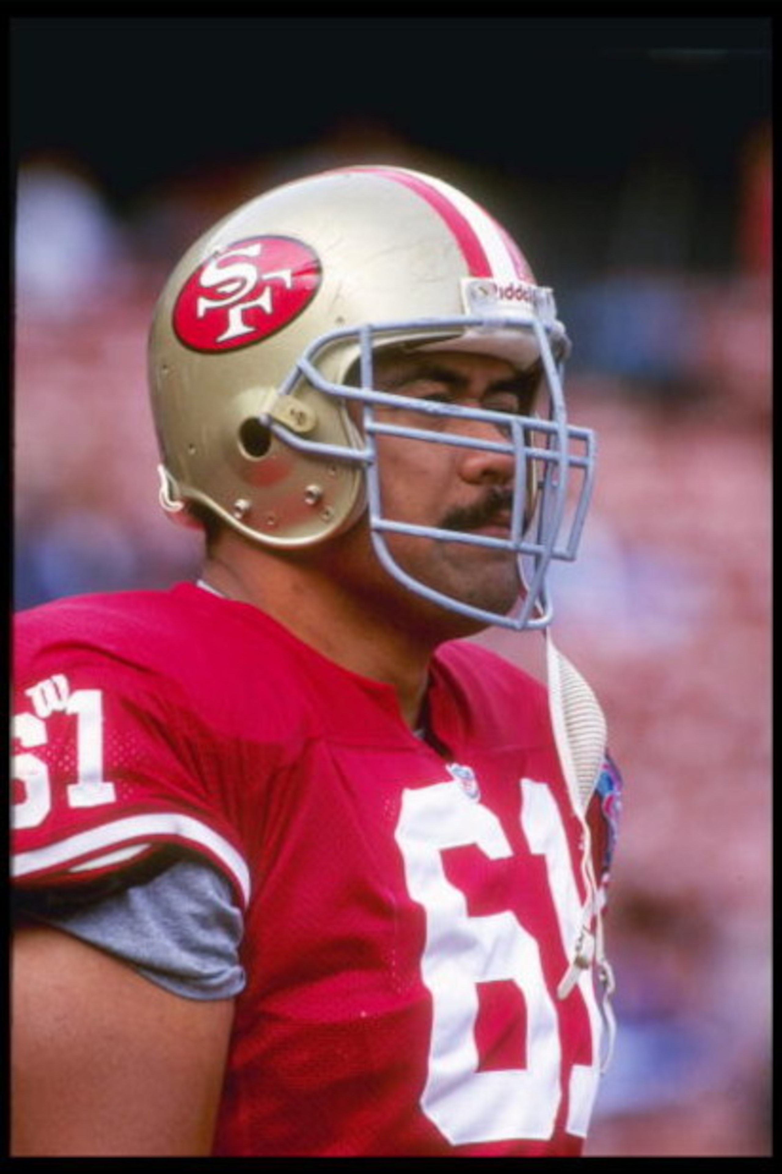 26 Aug 1994:  Offensive lineman Jesse Sapolu of the San Francisco 49ers looks on during a preseason game against the Seattle Seahawks at Candlestick Park in San Francisco, California.  The 49ers won the game, 13-9. Mandatory Credit: Otto Greule Jr.  /Alls