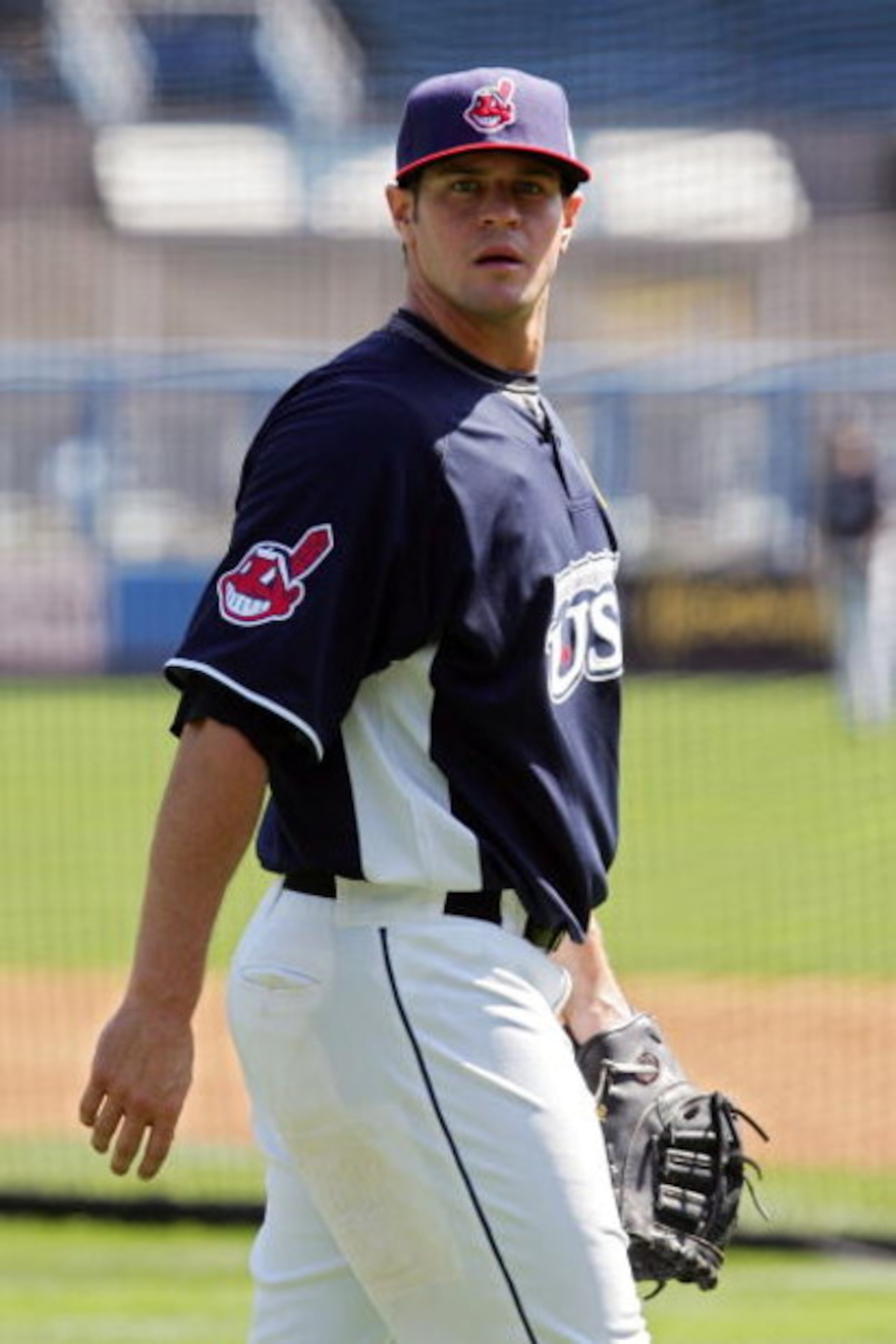 BRONX, NY - JULY 13:  Matt Laporta of the Cleveland Indians playing for the United States Olympic Team looks on before the 2008 XM All-Star Futures Game at Yankee Stadium on July13, 2008 in the Bronx borough of New York City.  (Photo by Jim McIsaac/Getty 