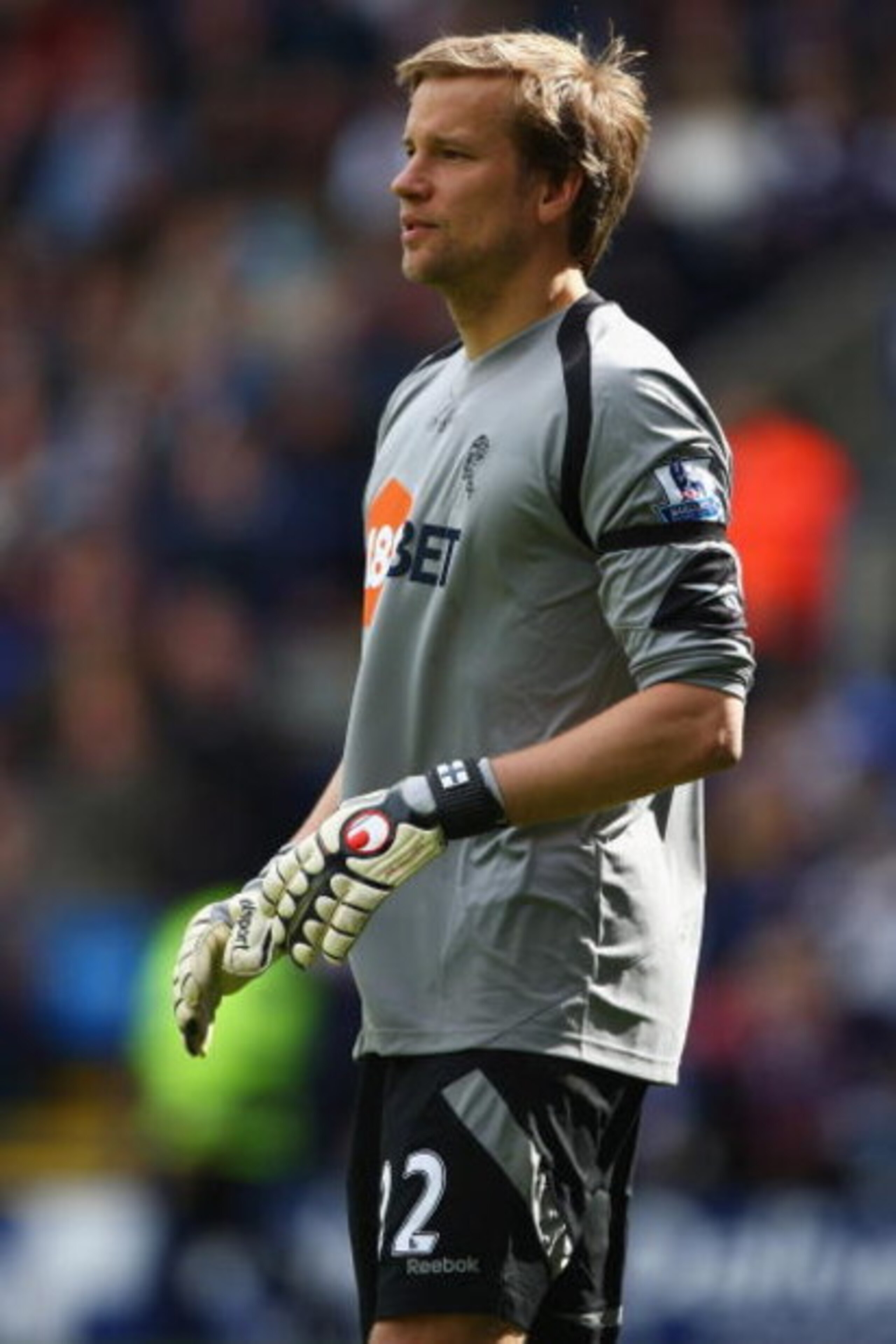 BOLTON, ENGLAND - MAY 16:  Jussi Jaaskelainen of Bolton during the Barclay's Premier League match between Bolton Wanderers and Hull City at the Reebok Stadium on May 16, 2009 in Bolton, England. (Photo by Michael Steele/Getty Images)
