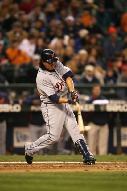 SEATTLE - APRIL 18:  Magglio Ordonez #30 of the Detroit Tigers bats during the game against the Seattle Mariners on April 18, 2009 at Safeco Field in Seattle, Washington. (Photo by Otto Greule Jr/Getty Images)