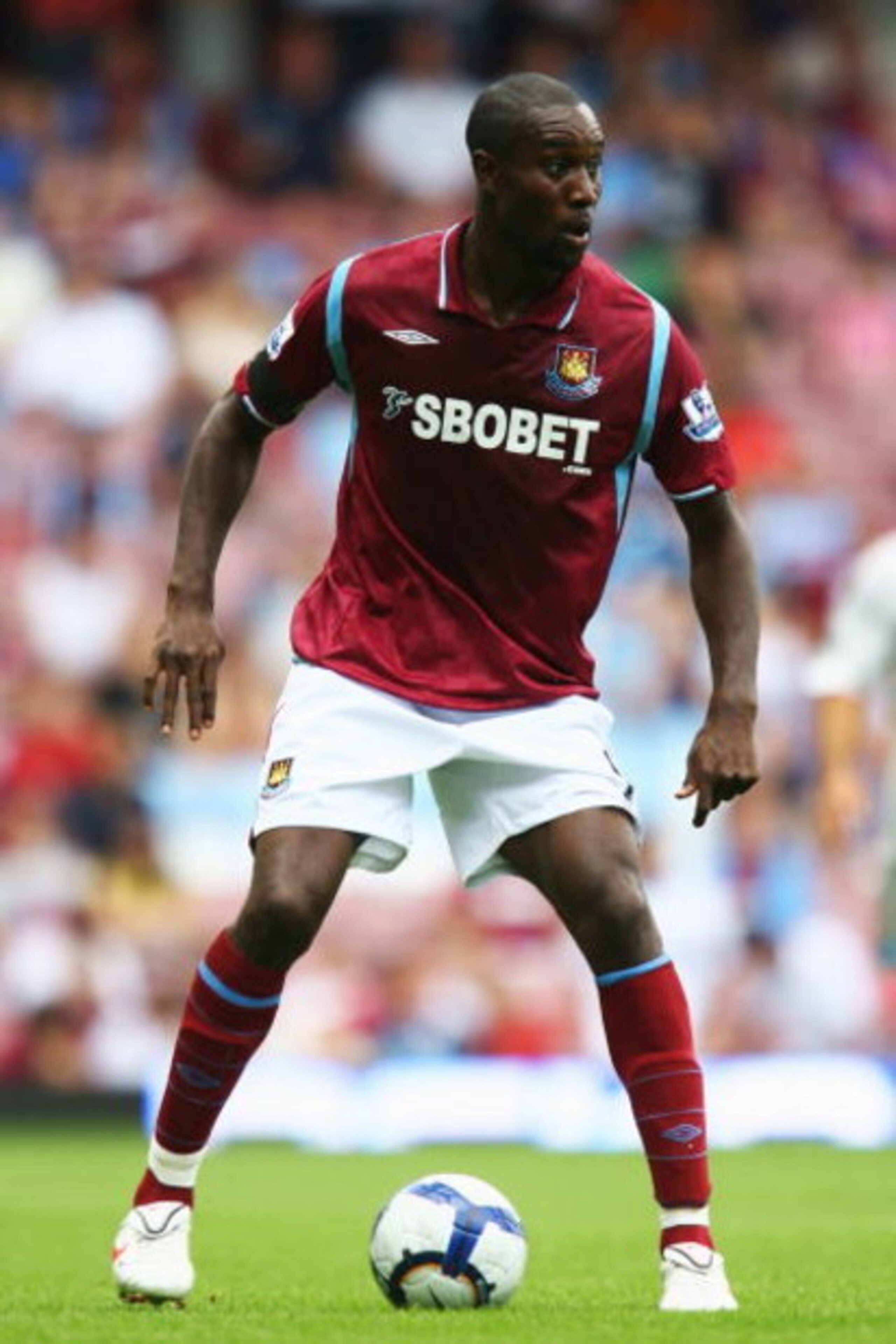 LONDON, ENGLAND - AUGUST 08:  Carlton Cole of West Ham United looks on during the Bobby Moore Cup between West Ham United and Napoli at Upton Park on August 8, 2009 in London, England.  (Photo by Paul Gilham/Getty Images)