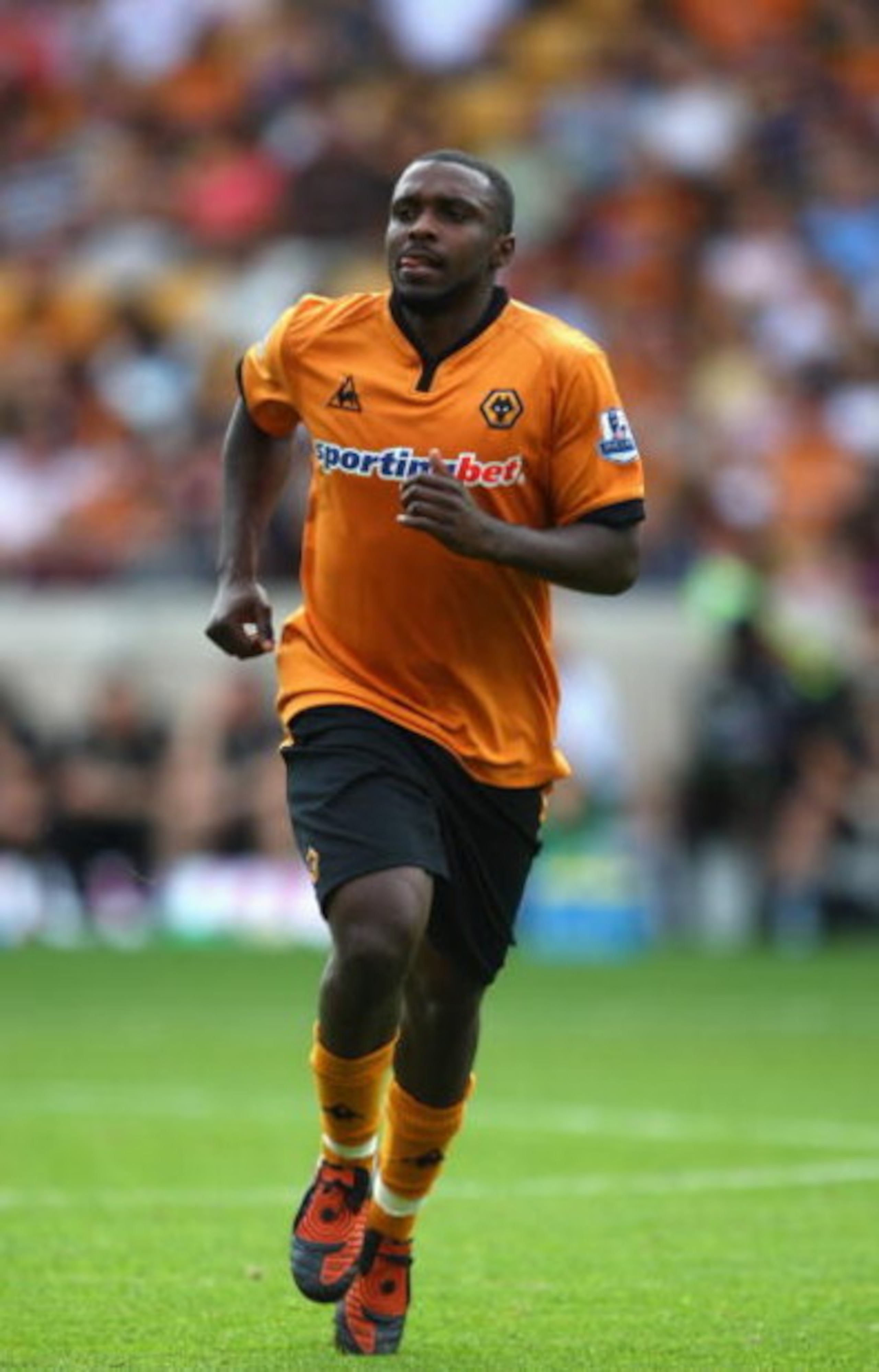 WOLVERHAMPTON, ENGLAND - AUGUST 08:  Sylvan Ebanks-Blake of Wolves in action during the pre season friendly between Wolverhampton Wanderers and Real Valladolid at Molineaux on August 8, 2009 in Wolverhampton, England.  (Photo by Mark Thompson/Getty Images