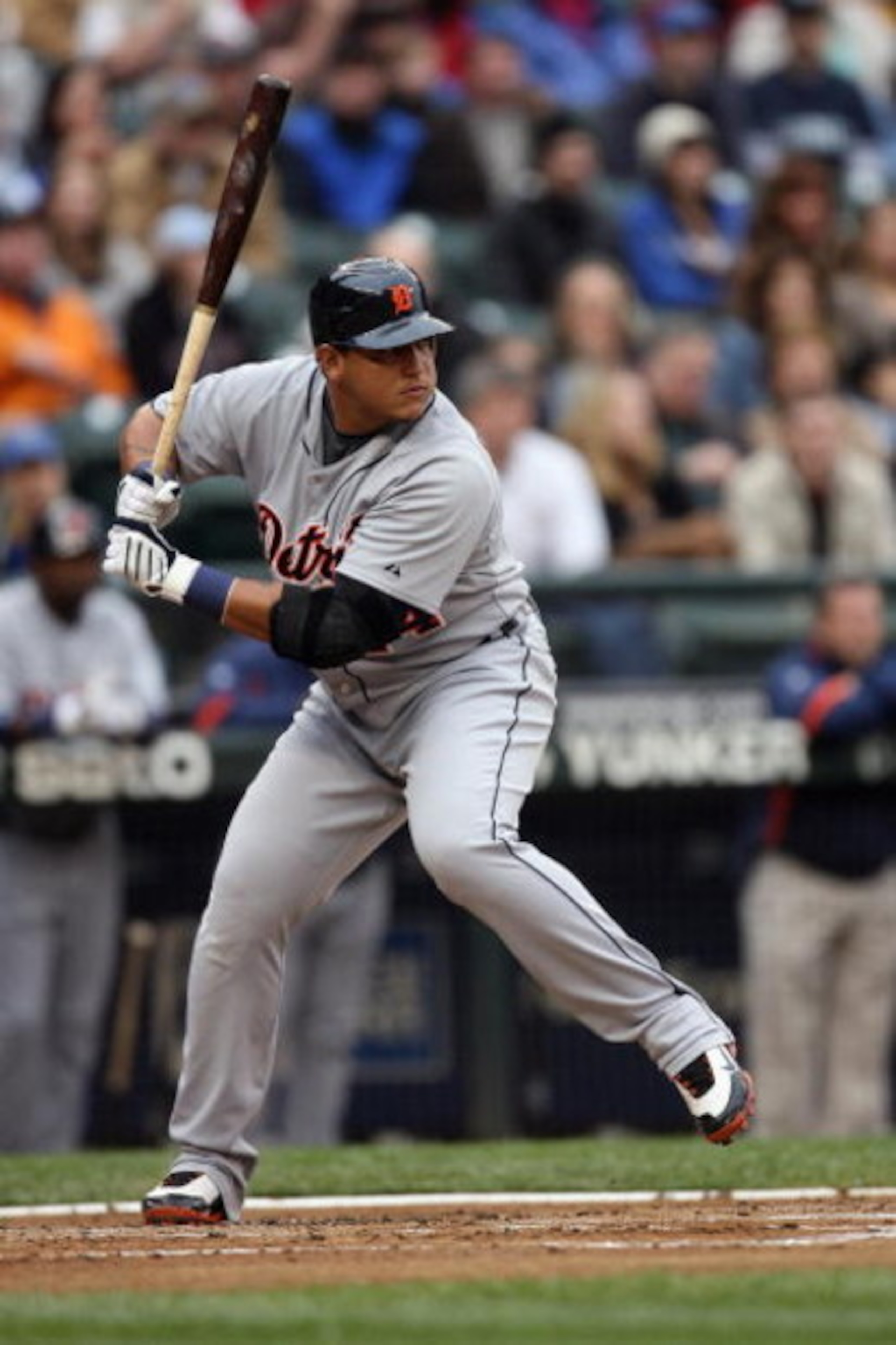 SEATTLE - APRIL 18:  Miguel Cabrera #24 of the Detroit Tigers bats during the game against the Seattle Mariners on April 18, 2009 at Safeco Field in Seattle, Washington. (Photo by Otto Greule Jr/Getty Images)