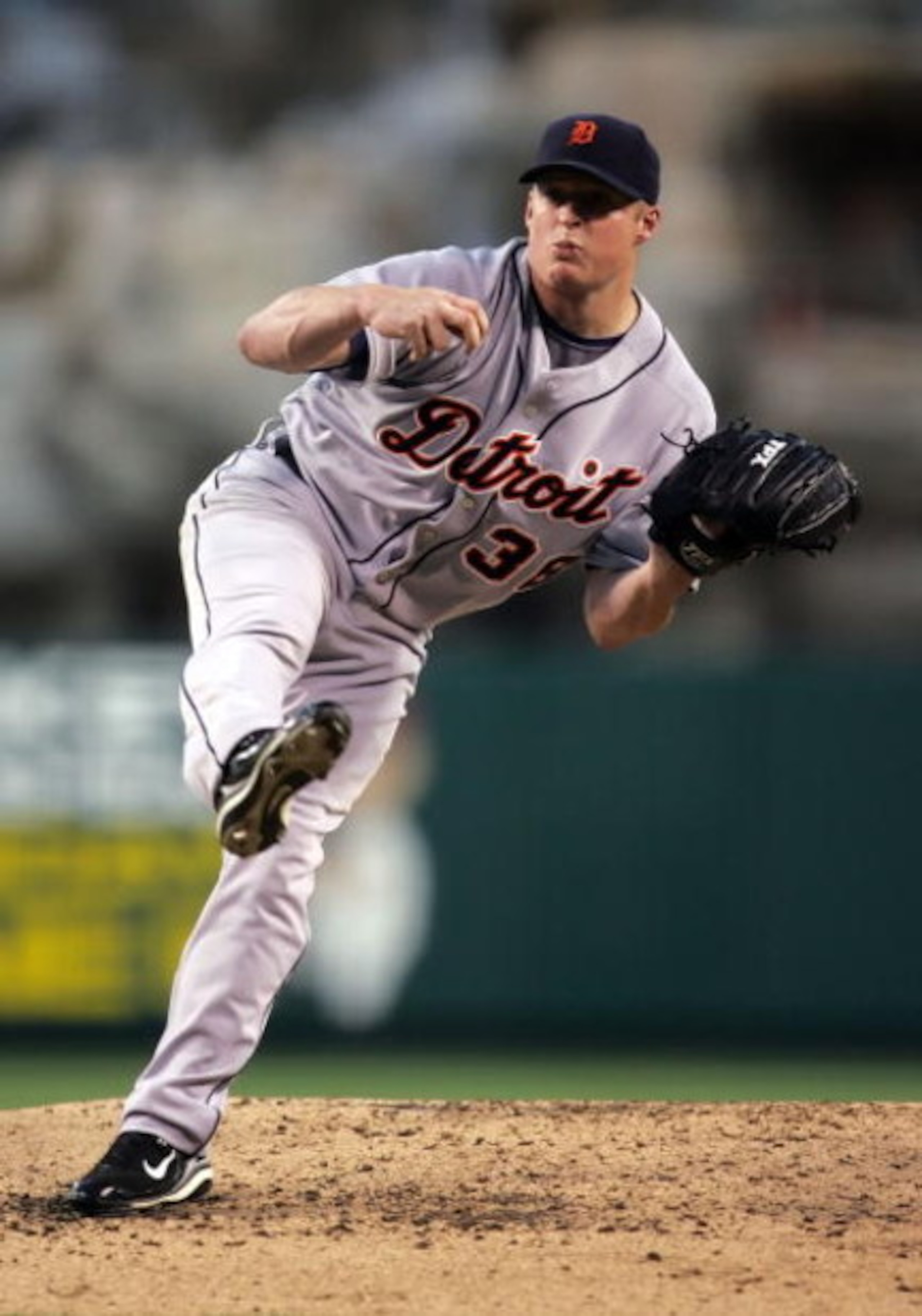 ANAHEIM, CA - MAY 27:  Jeremy Bonderman #38 of the Detroit Tigers follows through after throwing a pitch against the Los Angeles Angels of Anaheim at Angel Stadium on May 27, 2008 in Anaheim, California.  (Photo by Jeff Gross/Getty Images)