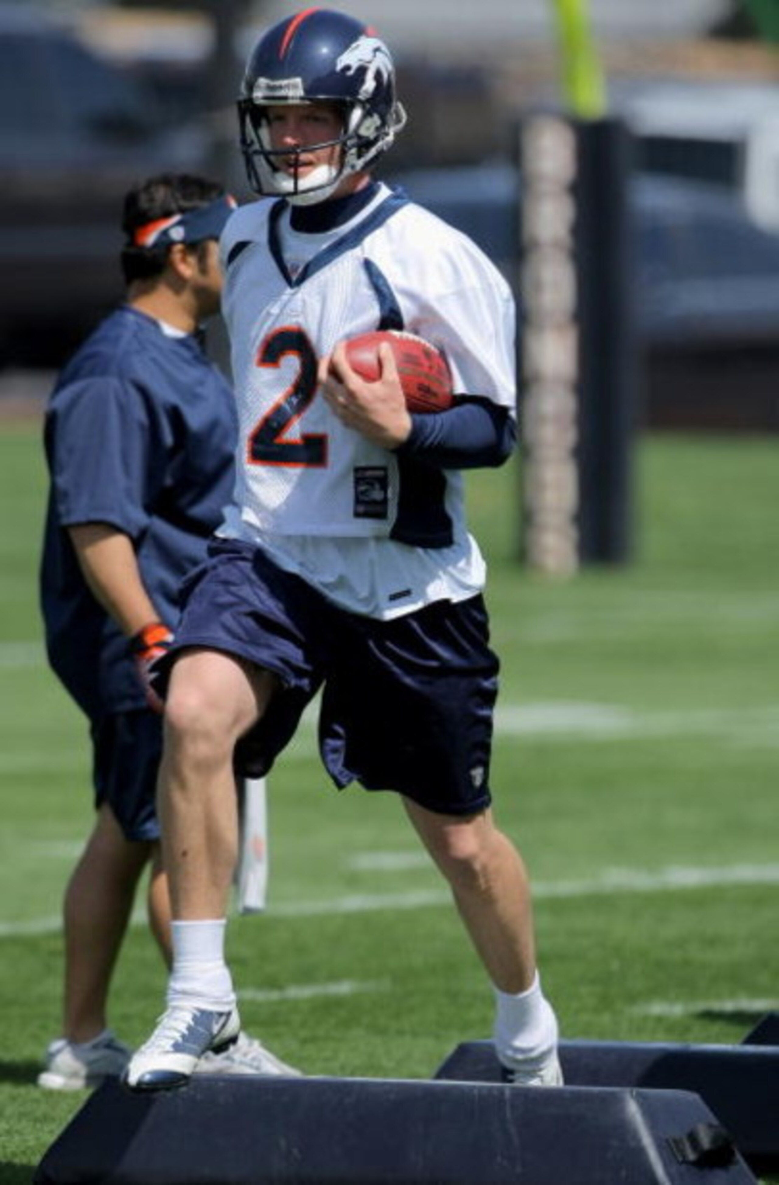 ENGLEWOOD, CO - MAY 03:  Quarterback Chris Simms #2 participates in practice during Denver Broncos Minicamp at the Broncos training facility on May 3, 2009 in Englewood, Colorado.  (Photo by Doug Pensinger/Getty Images)