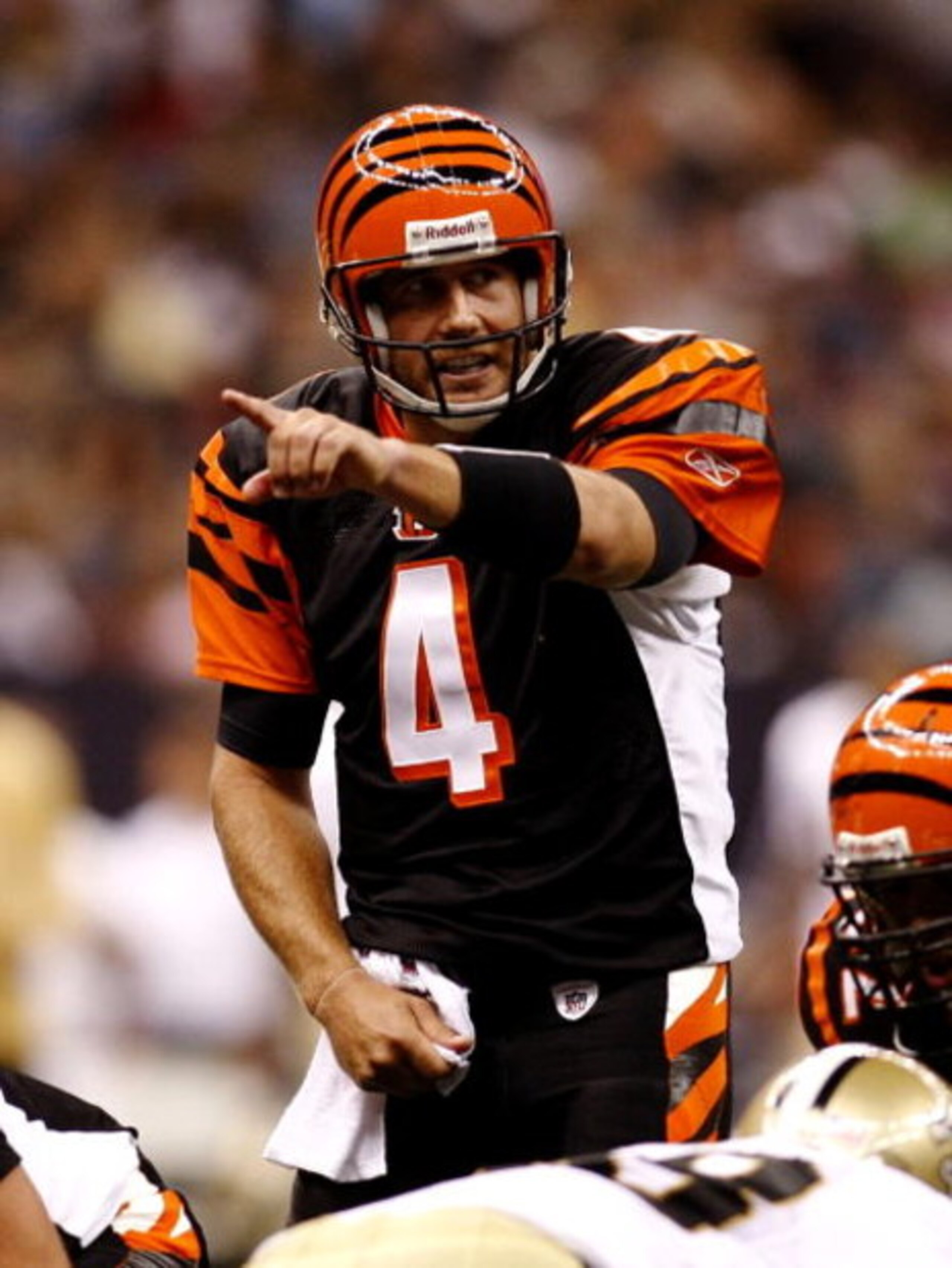 NEW ORLEANS - AUGUST 14:  Quarterback J.T. O'Sullivan #4 of the Cincinnati Bengals gestures during a preseason game against the New Orleans Saints on August 14, 2009 at the Superdome in New Orleans, Louisiana. (Photo by Chris Graythen/Getty Images)