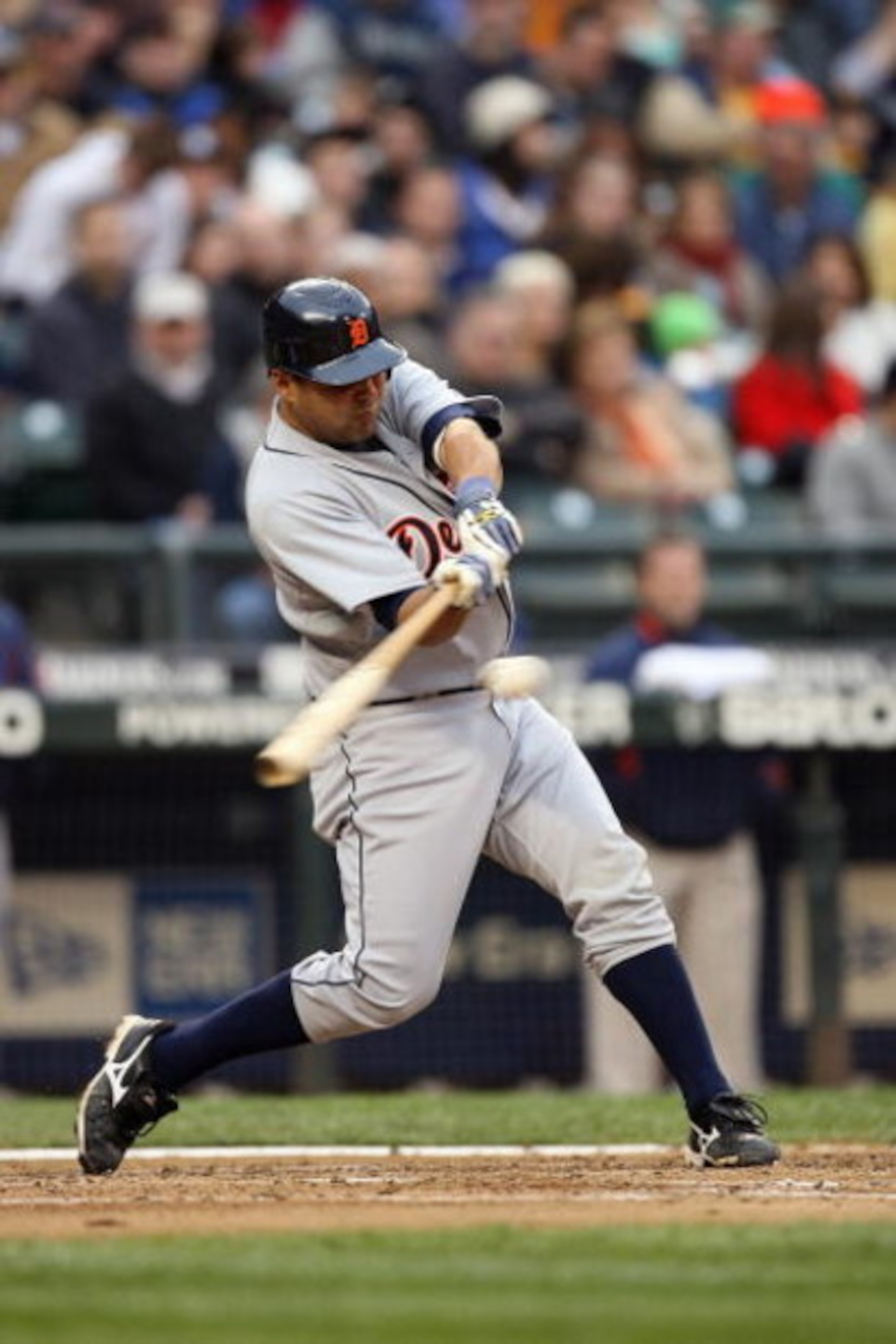 SEATTLE - APRIL 18:  Gerald Laird #8 of the Detroit Tigers bats during the game against the Seattle Mariners on April 18, 2009 at Safeco Field in Seattle, Washington. (Photo by Otto Greule Jr/Getty Images)