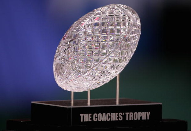 NEW ORLEANS - JANUARY 07:  The Coaches' Trophy is displayed before the Ohio State Buckeyes take on the Louisiana State University Tigers in the AllState BCS National Championship on January 7, 2008 at the Louisiana Superdome in New Orleans, Louisiana.  (P