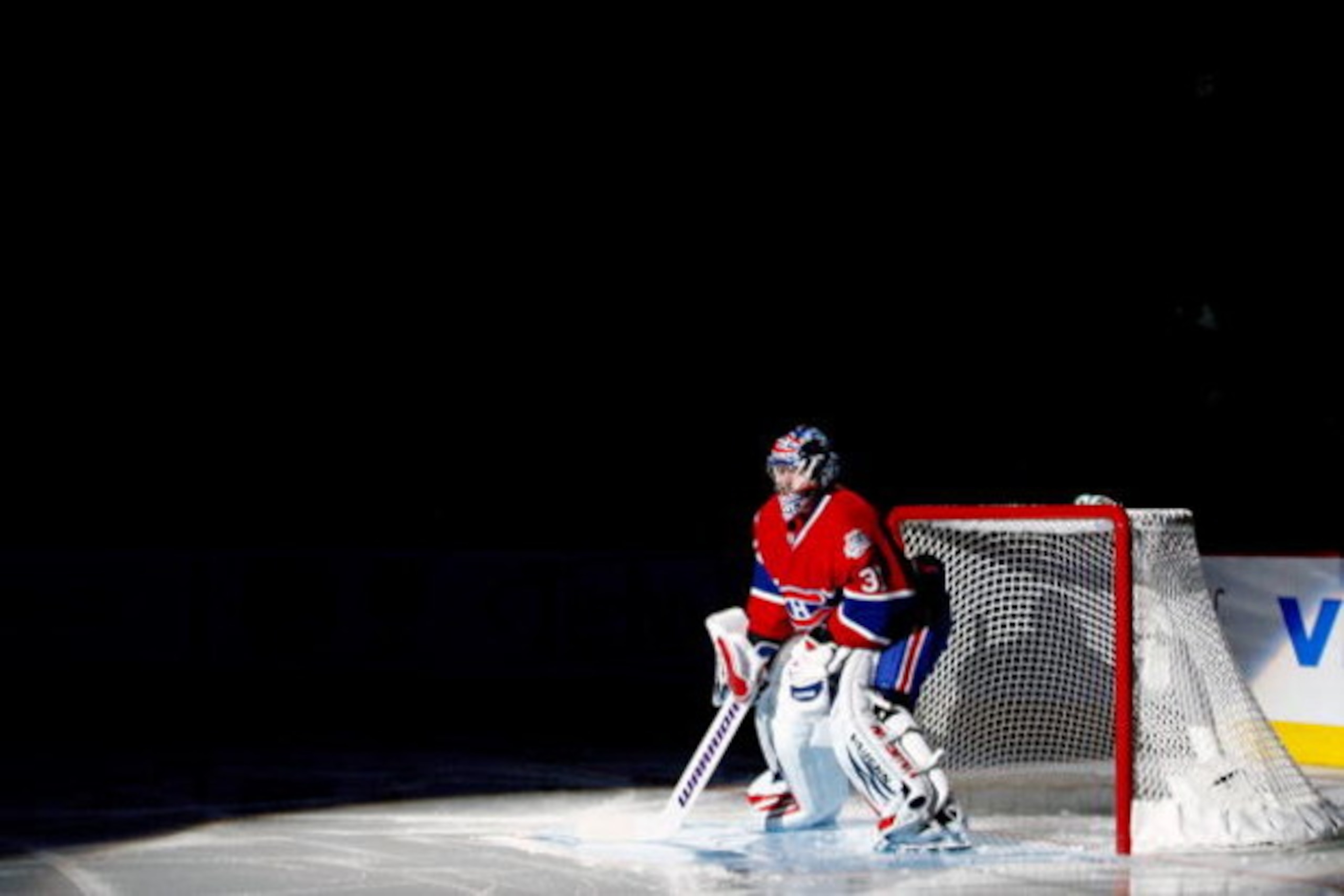 MONTREAL- APRIL 20:  Carey Price #31 of the Montreal Canadiens is introduced during pre-game ceremonies prior to facing the Boston Bruins in Game Three of the Eastern Conference Quarterfinals of the 2009 Stanley Cup Playoffs at the Bell Centre on April 20