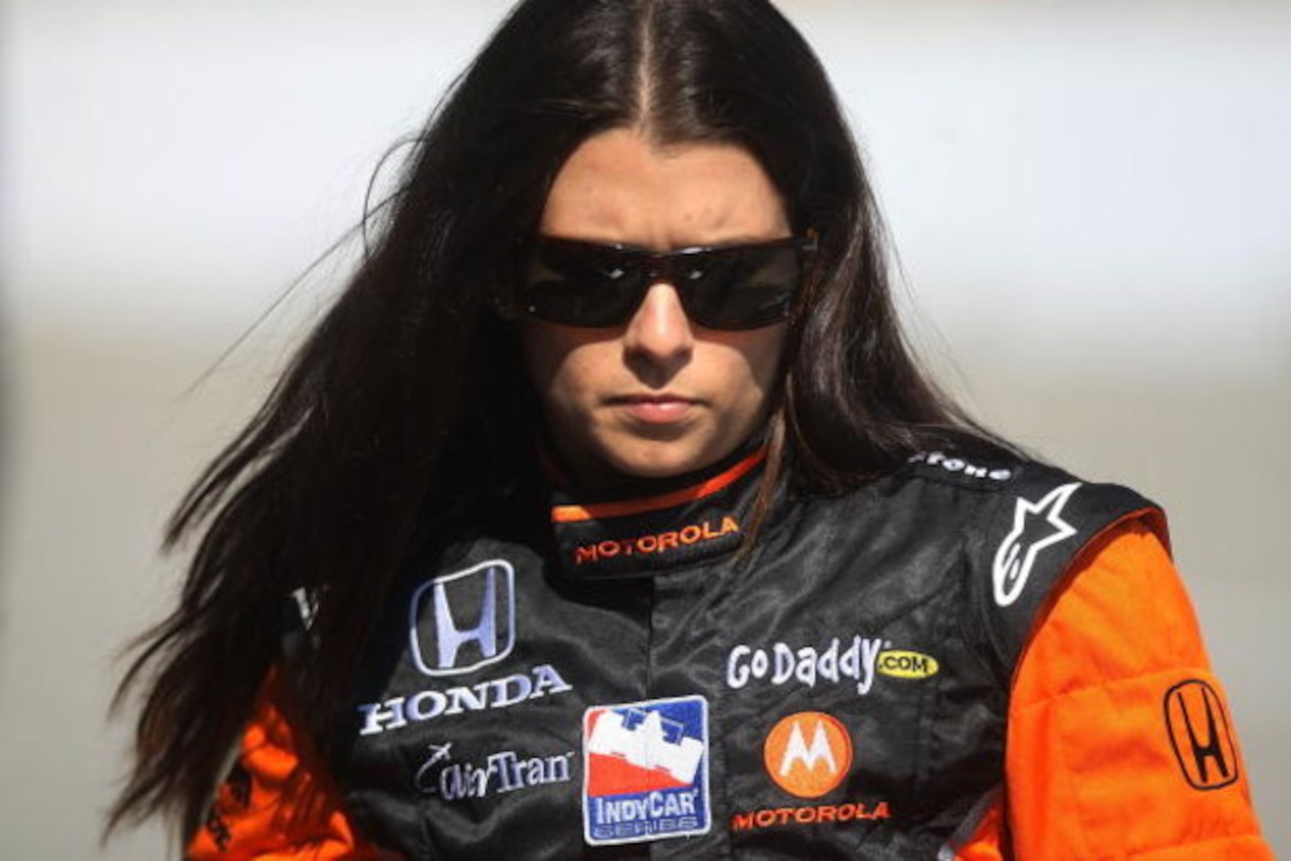 TORONTO, ON - JULY 10:  Danica Patrick, driver of the #7 Boost Mobile/Motorola Dallara Honda in the pits prior to practice for the Indycar Series Honda Indy Toronto on July 10, 2009 in Toronto, Canada.  (Photo by Nick Laham/Getty Images)