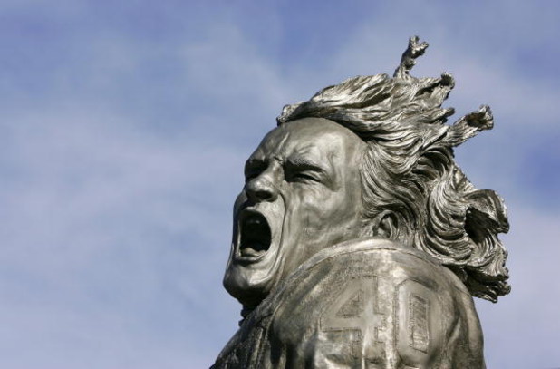 GLENDALE, AZ - NOVEMBER 12:  Pat Tillman, who was killed in Afghanistan in 2004 after quitting the NFL's Arizona Cardinals to join the U.S. Army Rangers,  was honored with a statue outside the University of Phoenix Stadium before the game between the Ariz