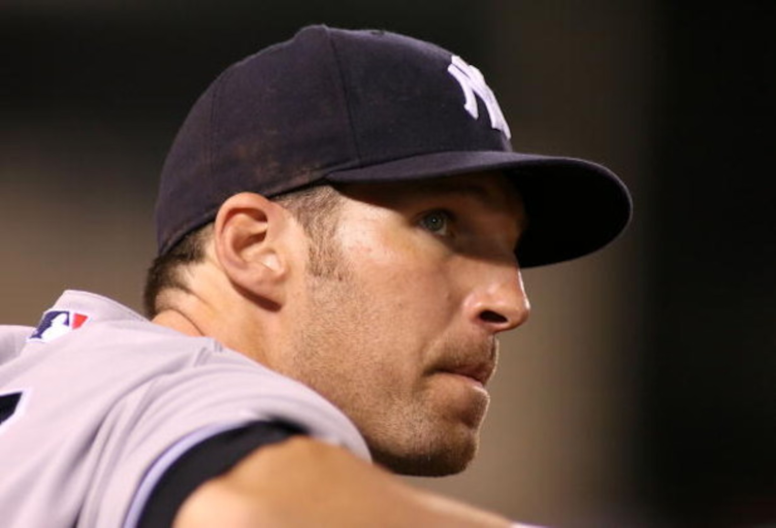ANAHEIM, CA - AUGUST 08:  Richie Sexson #39 of the New York Yankees looks on from the dugout during the game against the Los Angeles Angels of Anaheim at Angel Stadium on August 8, 2008 in Anaheim, California.  (Photo by Christian Petersen/Getty Images)