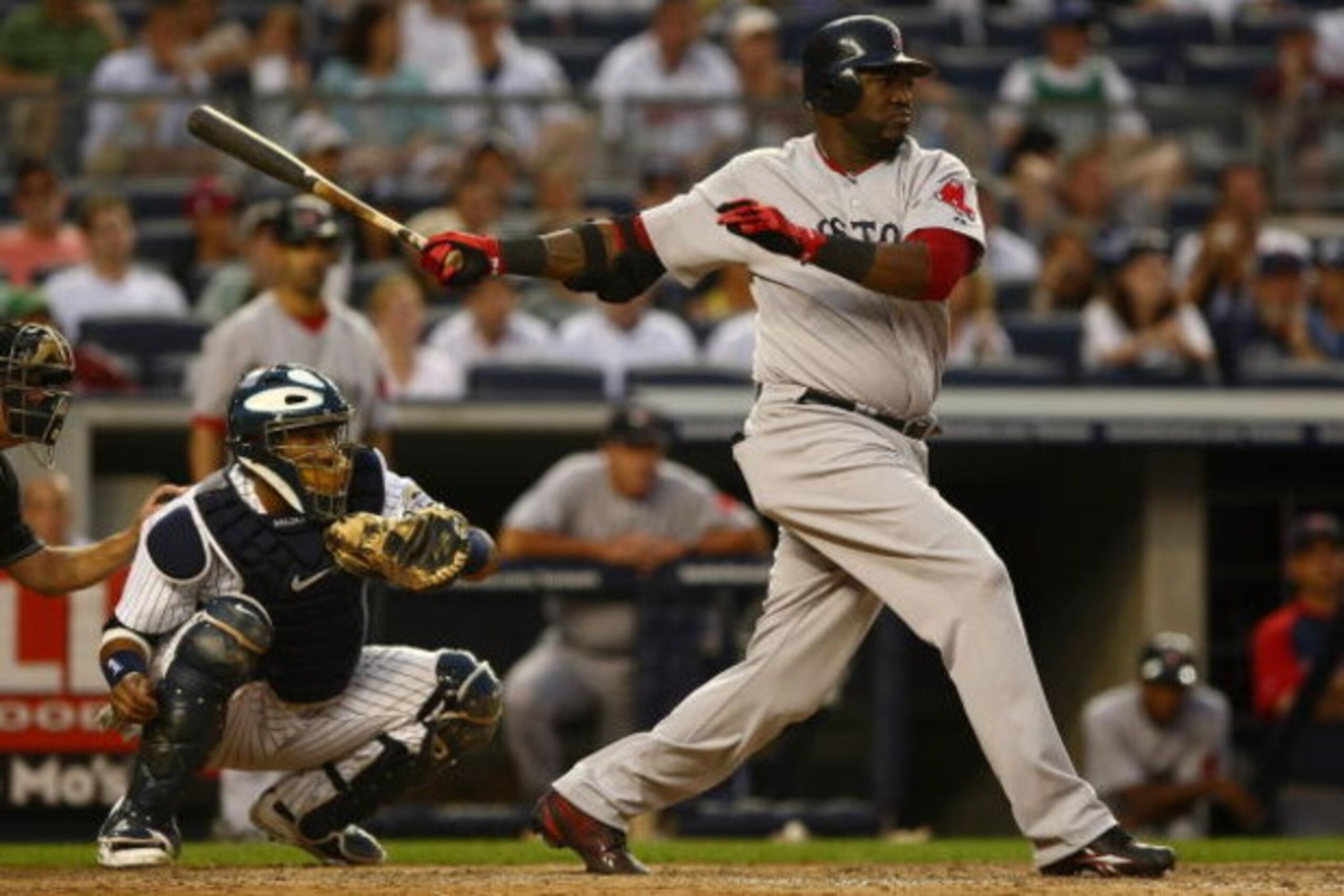 NEW YORK - AUGUST 08:  David Ortiz #34 of the Boston Red Sox at bat against the New York Yankees of the Boston Red Sox during their game on August 8, 2009 at Yankee Stadium in the Bronx borough of New York City.  (Photo by Chris McGrath/Getty Images)
