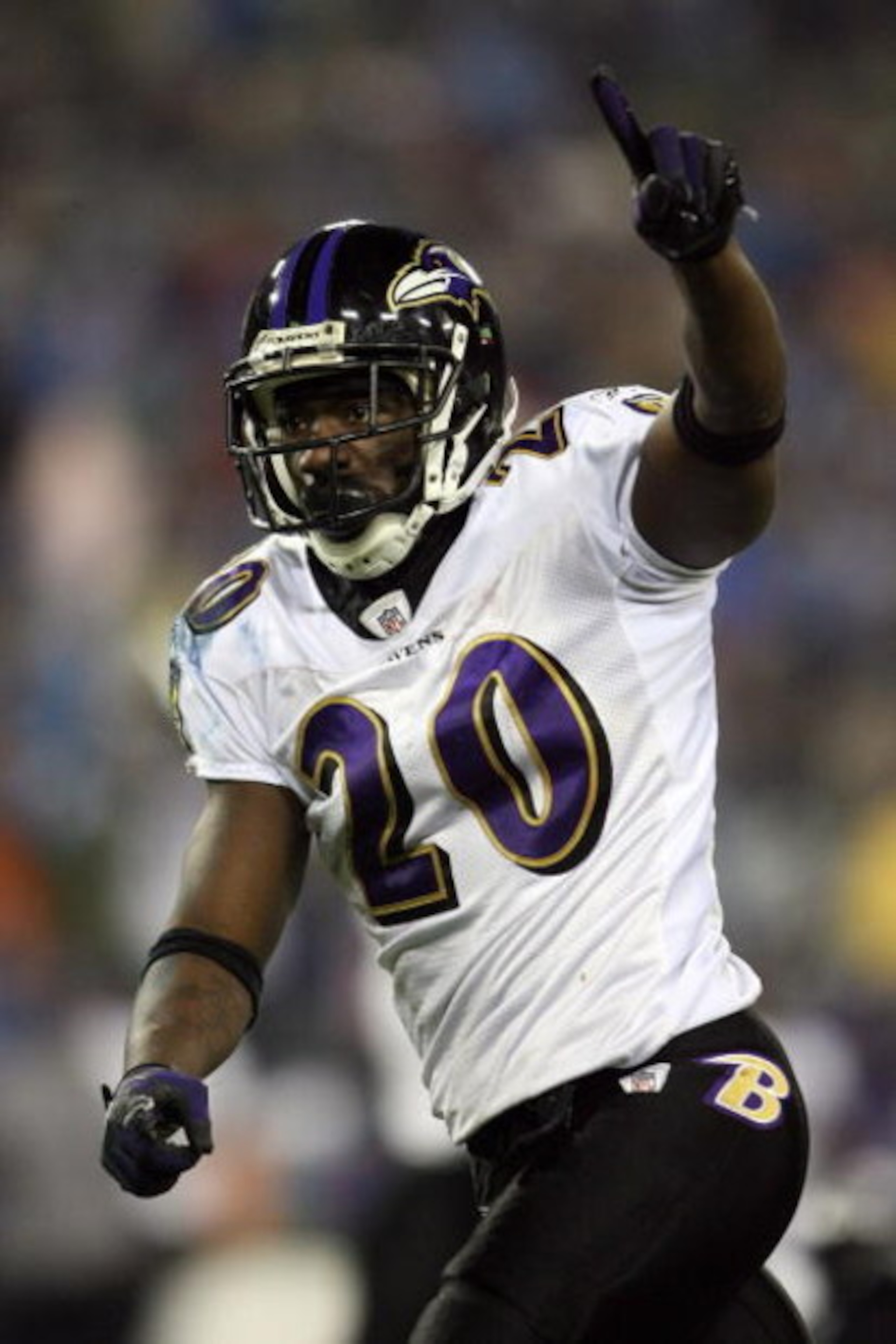 NASHVILLE, TN - JANUARY 10:  Safety Ed Reed #20 of the Baltimore Ravens reacts after the Ravens stopped the Tennessee Titans on fourth down to win the game during the AFC Divisional Playoff Game on January 10, 2009 at LP Field in Nashville, Tennessee.  (P