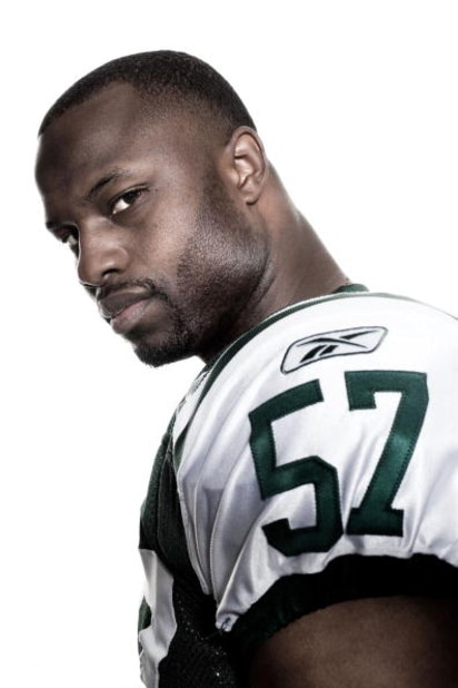 NEW YORK - APRIL 20:  (EDITORS NOTE: IMAGES HAVE BEEN DIGITALLY MANIPULATED) Bart Scott of the New York Jets poses for a portrait on April 20, 2009 in New York, New York.  (Photo by Chris McGrath/Getty Images)