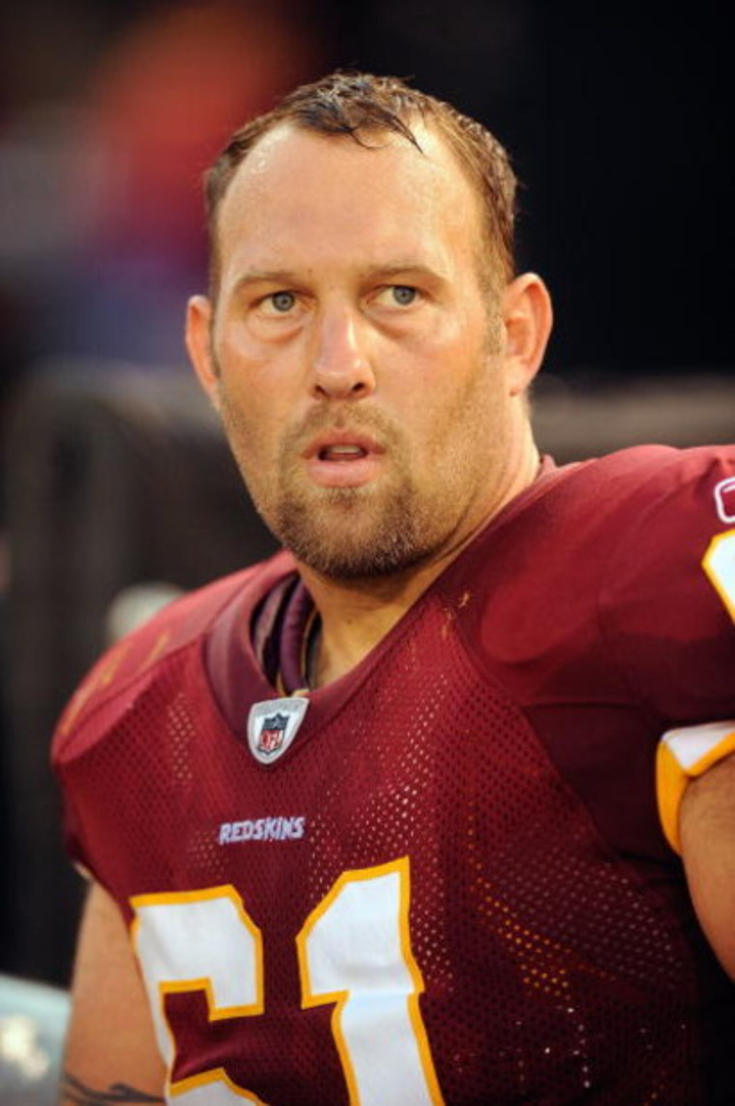 BALTIMORE, MD - AUGUST 13: Casey Rabach #61 of the Washington Redskins looks on during a NFL preseason football game against the Baltimore Ravens on August 13, 2009 at M & T Bank Stadium in Baltimore, Maryland. (Photo by Mitchell Layton/Getty Images) BALTIMORE, MD - AUGUST 13: Casey Rabach #61 of the Washington Redskins looks on during a NFL preseason football game against the Baltimore Ravens on August 13, 2009 at M & T Bank Stadium in Baltimore, Maryland. (Photo by Mitchell Layton/Getty Images)