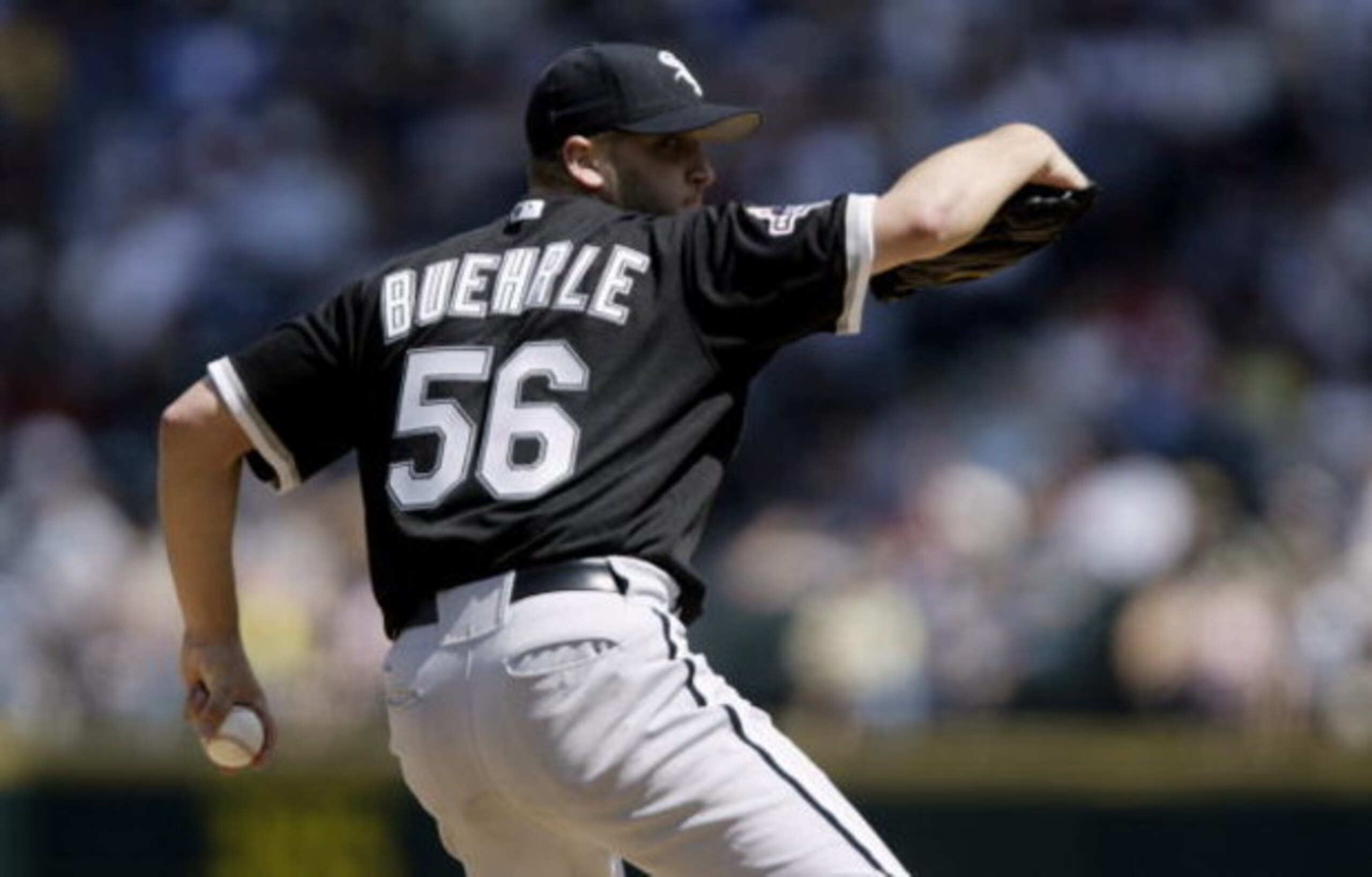 SEATTLE - AUGUST 3: Starting Pitcher Mark Beuhrle #46 of the Chicago White Sox delivers against the Seattle Mariners during the MLB game at Safeco Field on August 3, 2003 in Seattle, Washington. The Mariners won 8-2. (Photo by Otto Greule Jr/Getty Imag SEATTLE - AUGUST 3: Starting Pitcher Mark Beuhrle #46 of the Chicago White Sox delivers against the Seattle Mariners during the MLB game at Safeco Field on August 3, 2003 in Seattle, Washington. The Mariners won 8-2. (Photo by Otto Greule Jr/Getty Imag