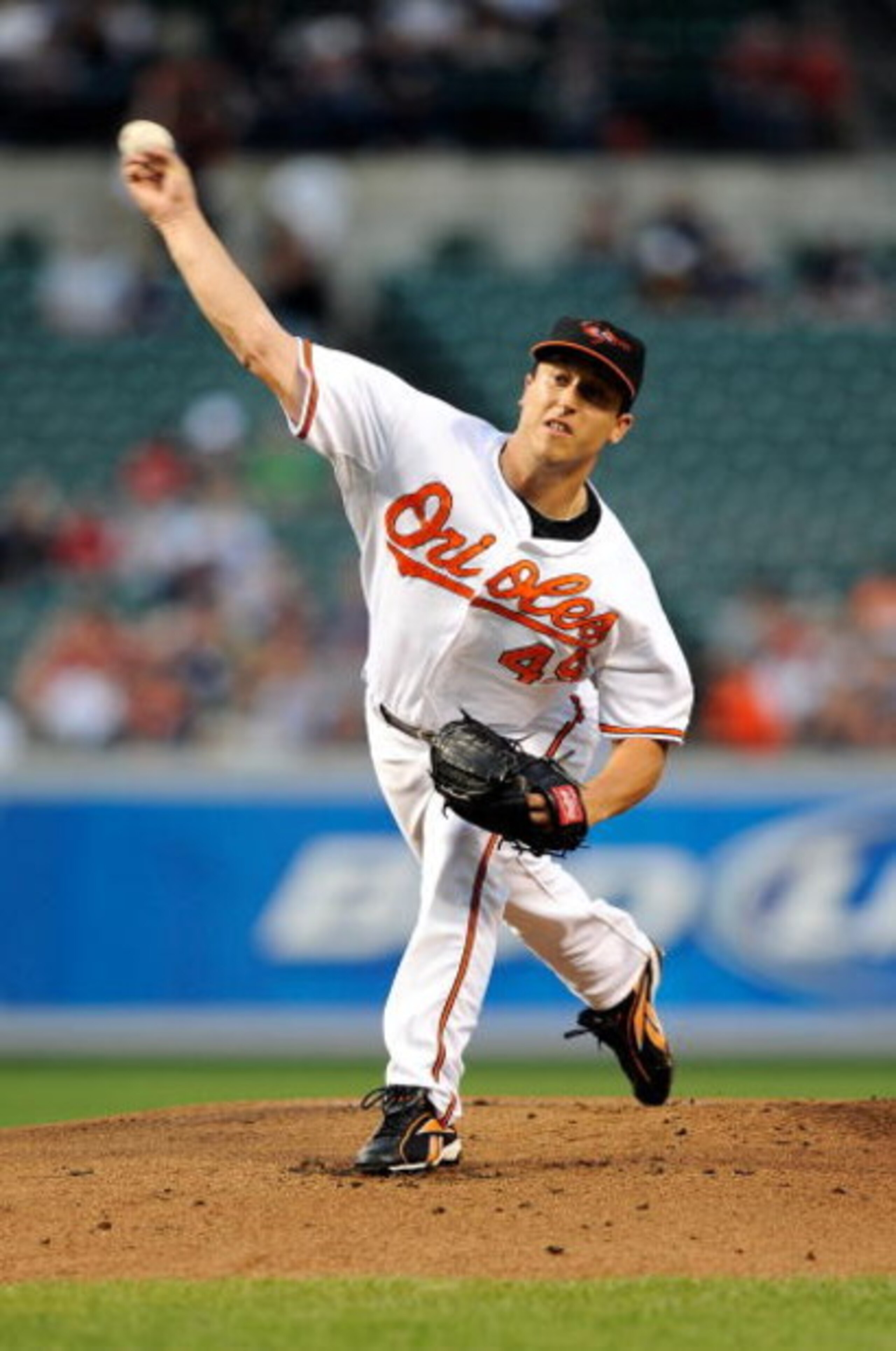 BALTIMORE - SEPTEMBER 02:  Jason Berken #49 of the Baltimore Orioles pitches against the New York Yankees at Camden Yards on September 2, 2009 in Baltimore, Maryland.  (Photo by Greg Fiume/Getty Images)