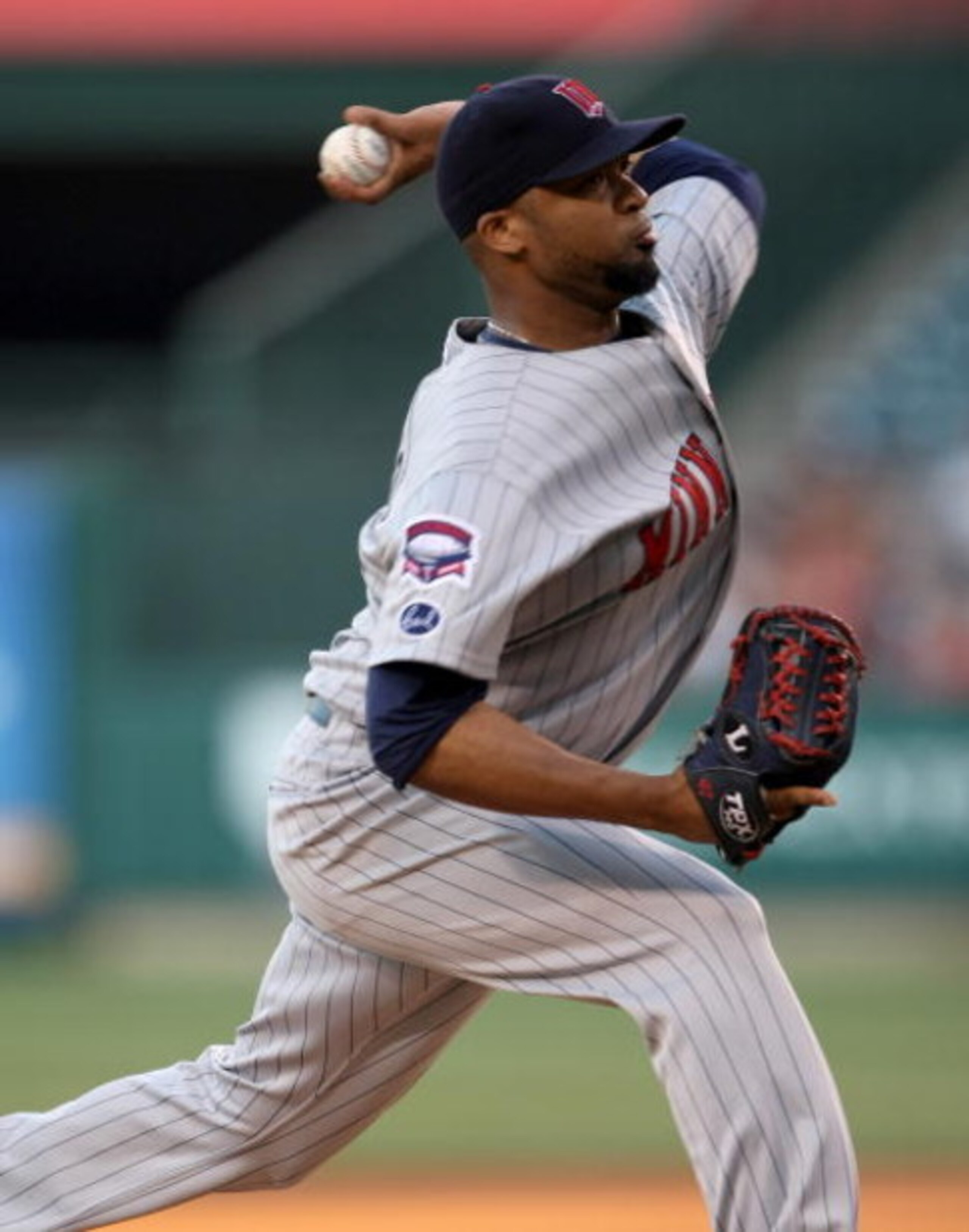 ANAHEIM, CA - JULY 24:   Francisco Liriano #47 of the Minnesota Twins throws a pitch against the Los Angeles Angels of Anaheim on July 24, 2009 at Angel Stadium in Anaheim, California.  (Photo by Stephen Dunn/Getty Images)