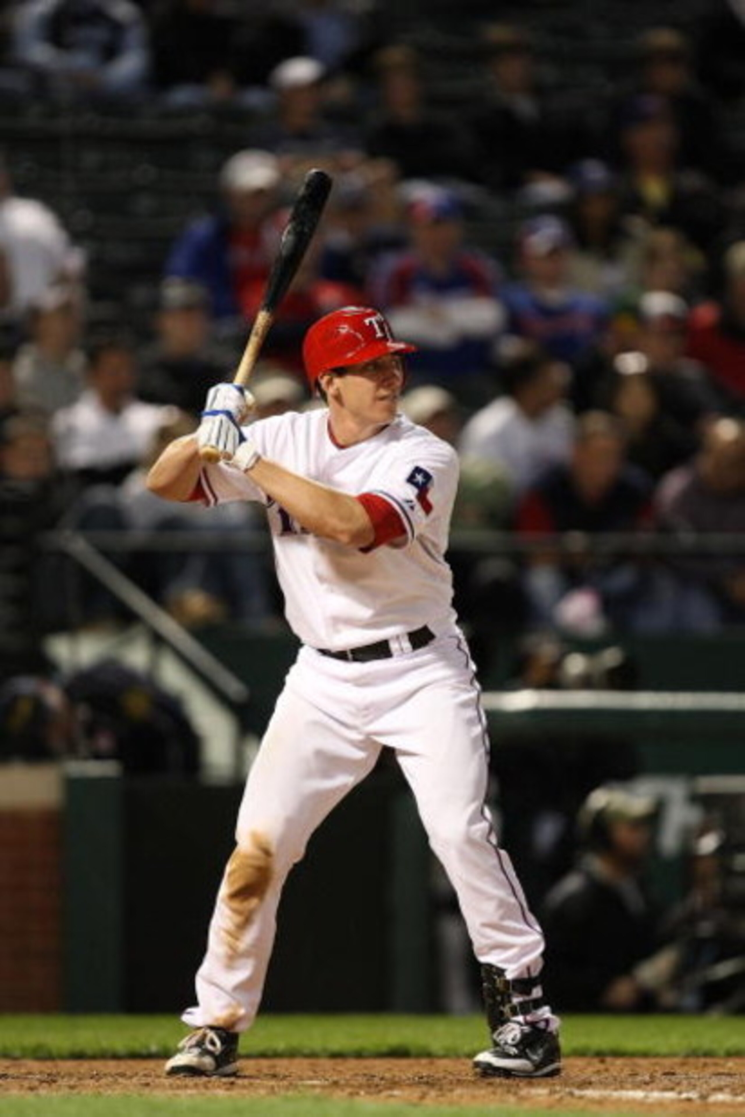 ARLINGTON, TX - APRIL 13:  Taylor Teagarden #2 of the Texas Rangers on April 13, 2009 at Rangers Ballpark in Arlington, Texas.  (Photo by Ronald Martinez/Getty Images)