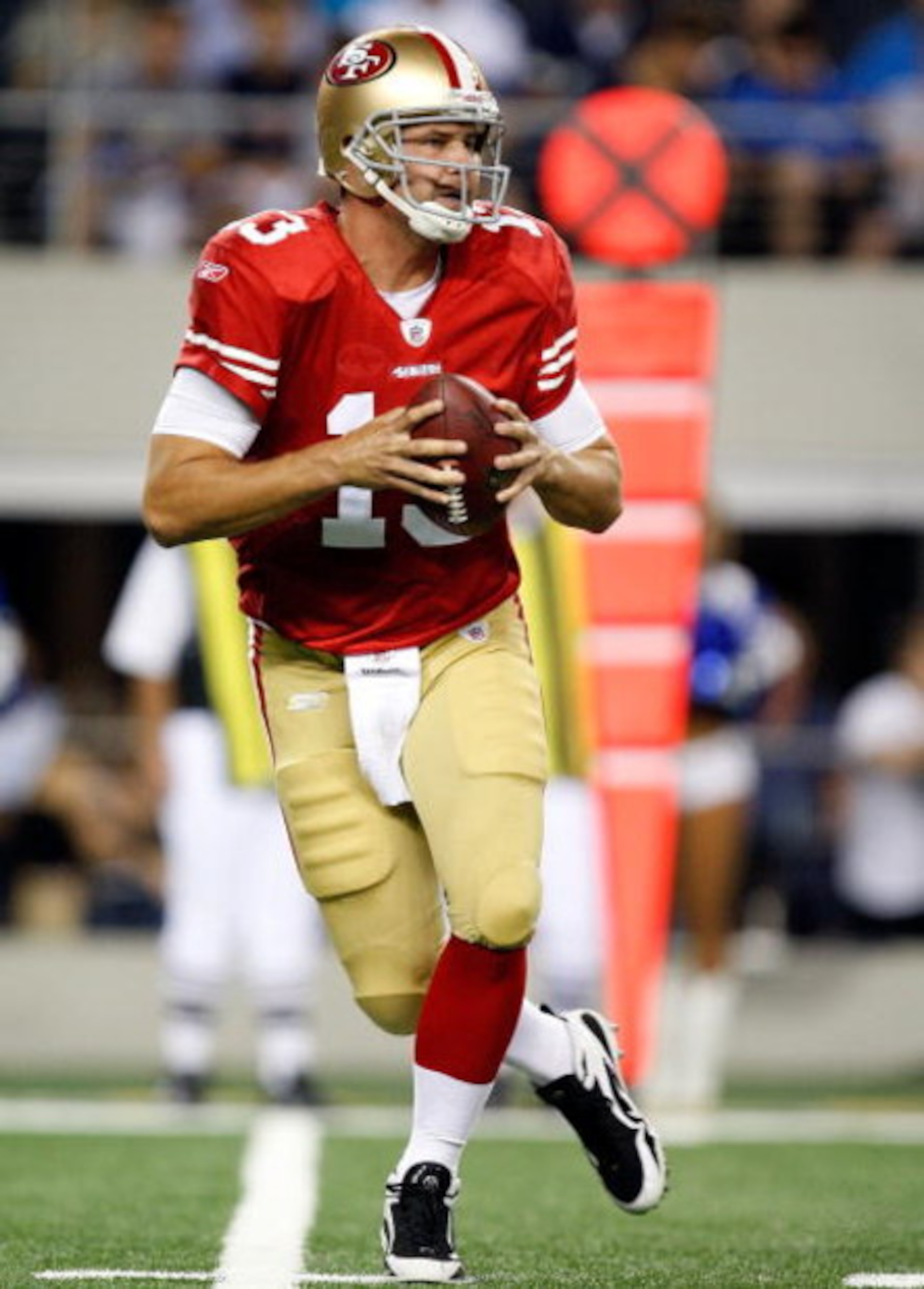 ARLINGTON, TX - AUGUST 29:  Quarterback Shaun Hill #13 of the San Francisco 49ers at Cowboys Stadium on August 29, 2009 in Arlington, Texas.  (Photo by Ronald Martinez/Getty Images)