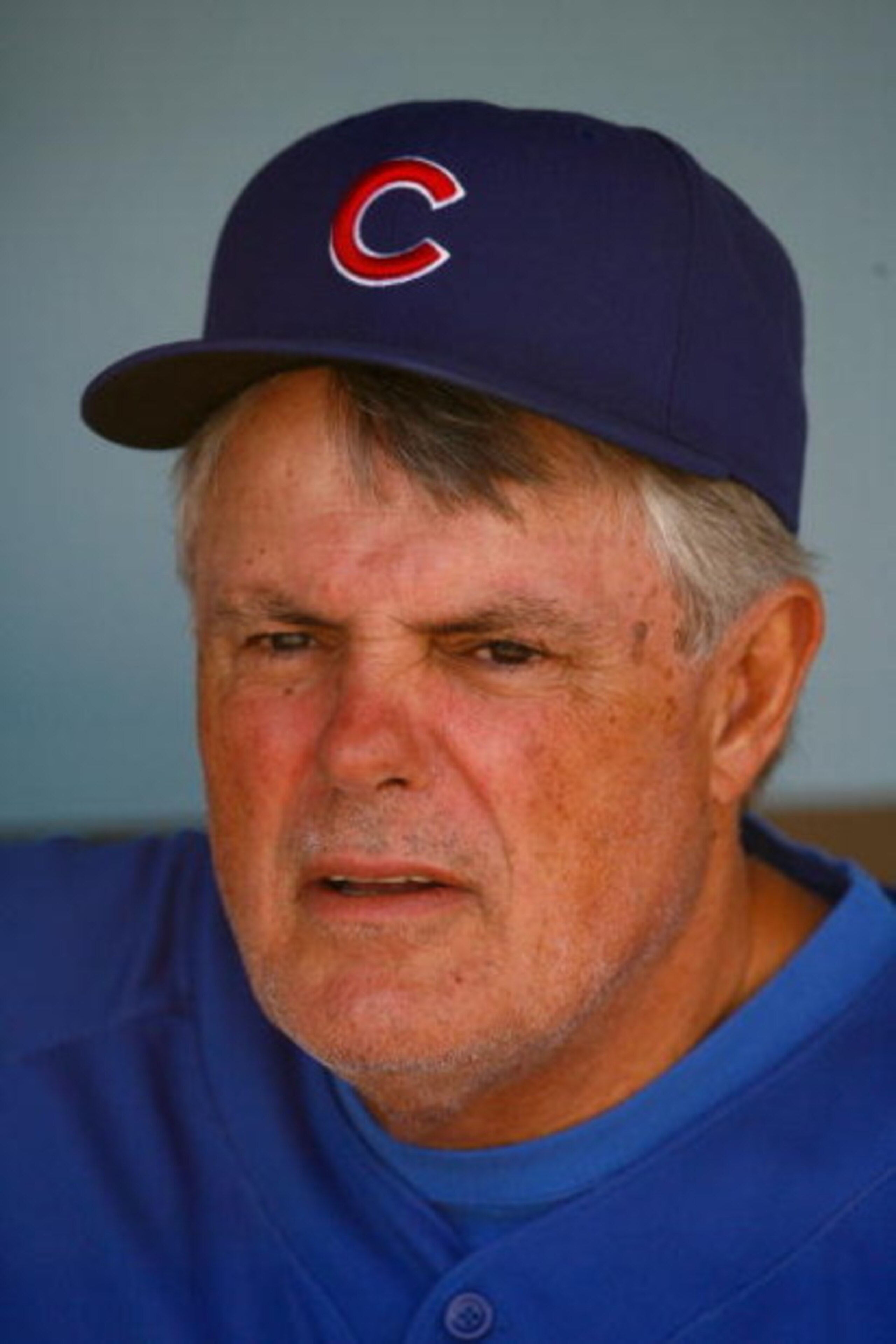 LOS ANGELES, CA - AUGUST 22:  Chicago Cubs manager Lou Piniella looks on during batting practice prior to the game against the Los Angeles Dodgers at Dodger Stadium on August 22, 2009 in Los Angeles, California. The Dodgers defeated the Cubs 2-0.  (Photo 