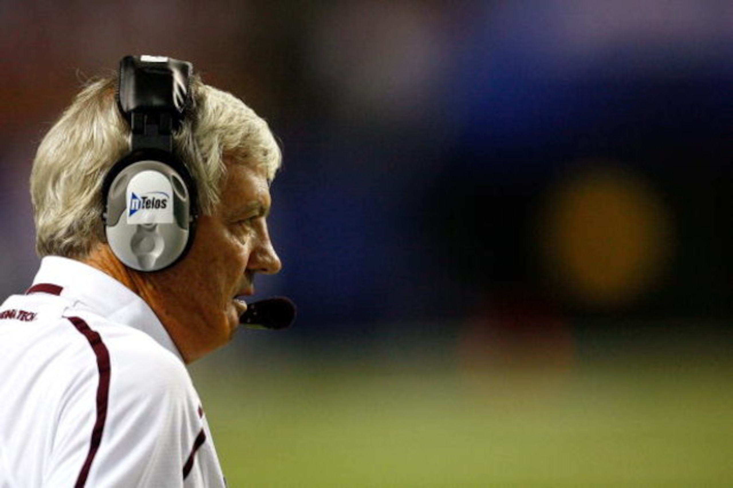 ATLANTA - SEPTEMBER 05:  Head coach Frank Beamer of the Virginia Tech Hokies looks on against the Alabama Crimson Tide during the Chick-fil-A Kickoff Game at Georgia Dome on September 5, 2009 in Atlanta, Georgia.  (Photo by Kevin C. Cox/Getty Images)